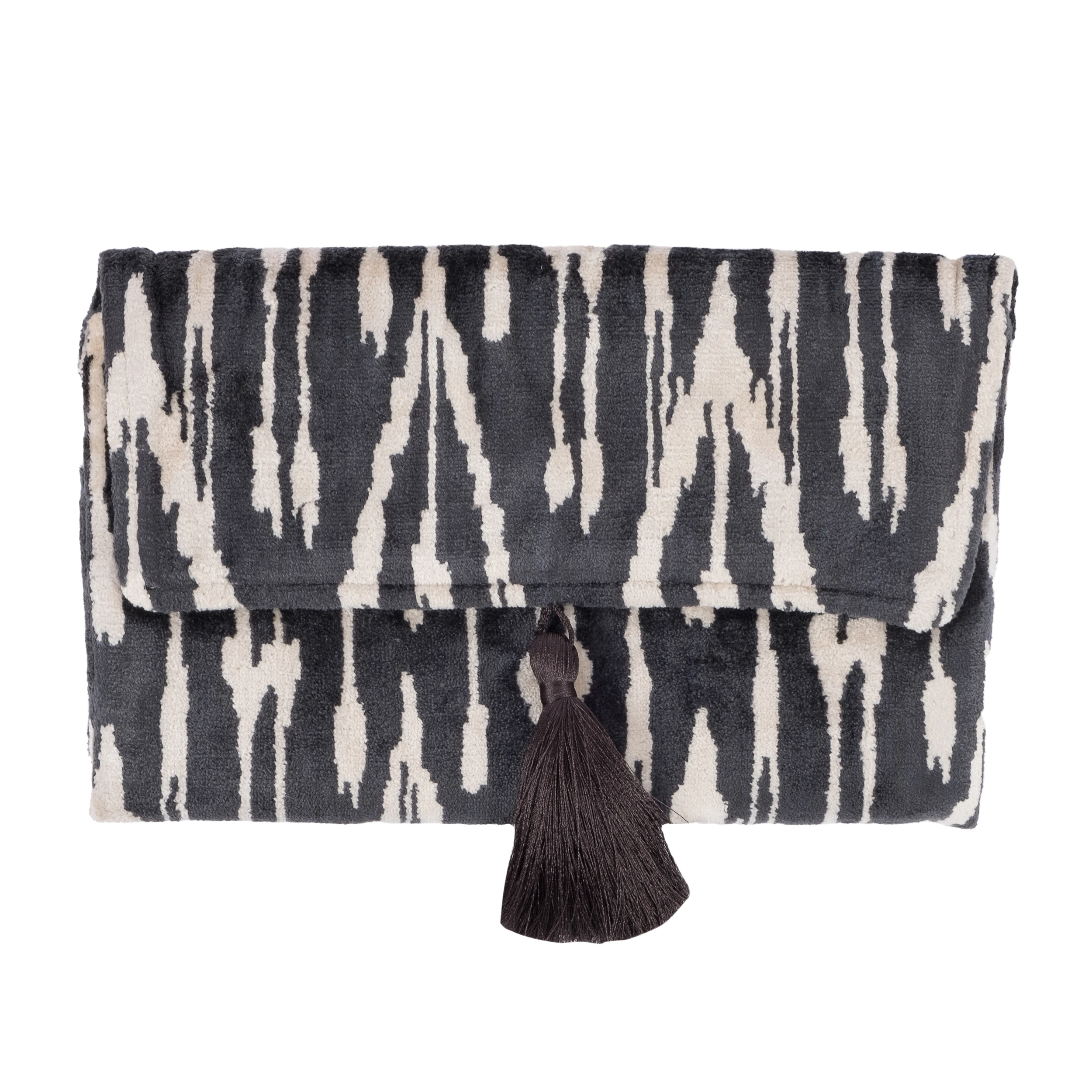 Soyut Çizgili Monokrom Clutch