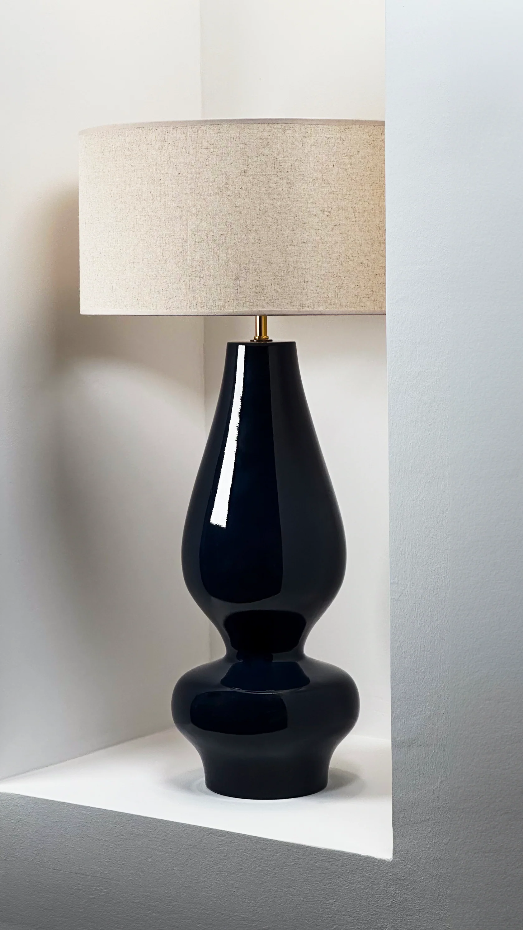 Porto Ahşap Abajur Koyu Lacivert