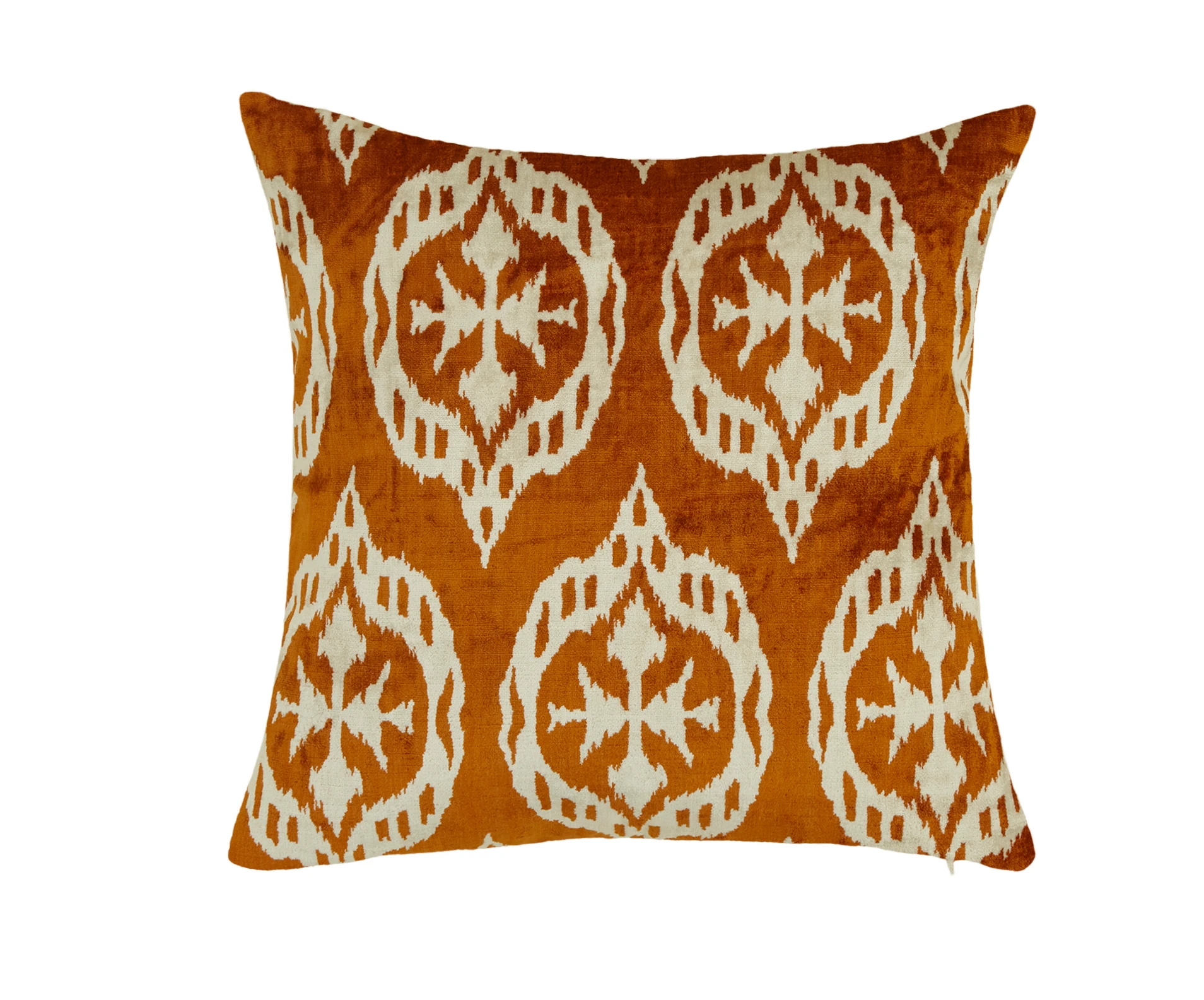 Oval İkat Damask Dekoratif Kırlent - Tarçın