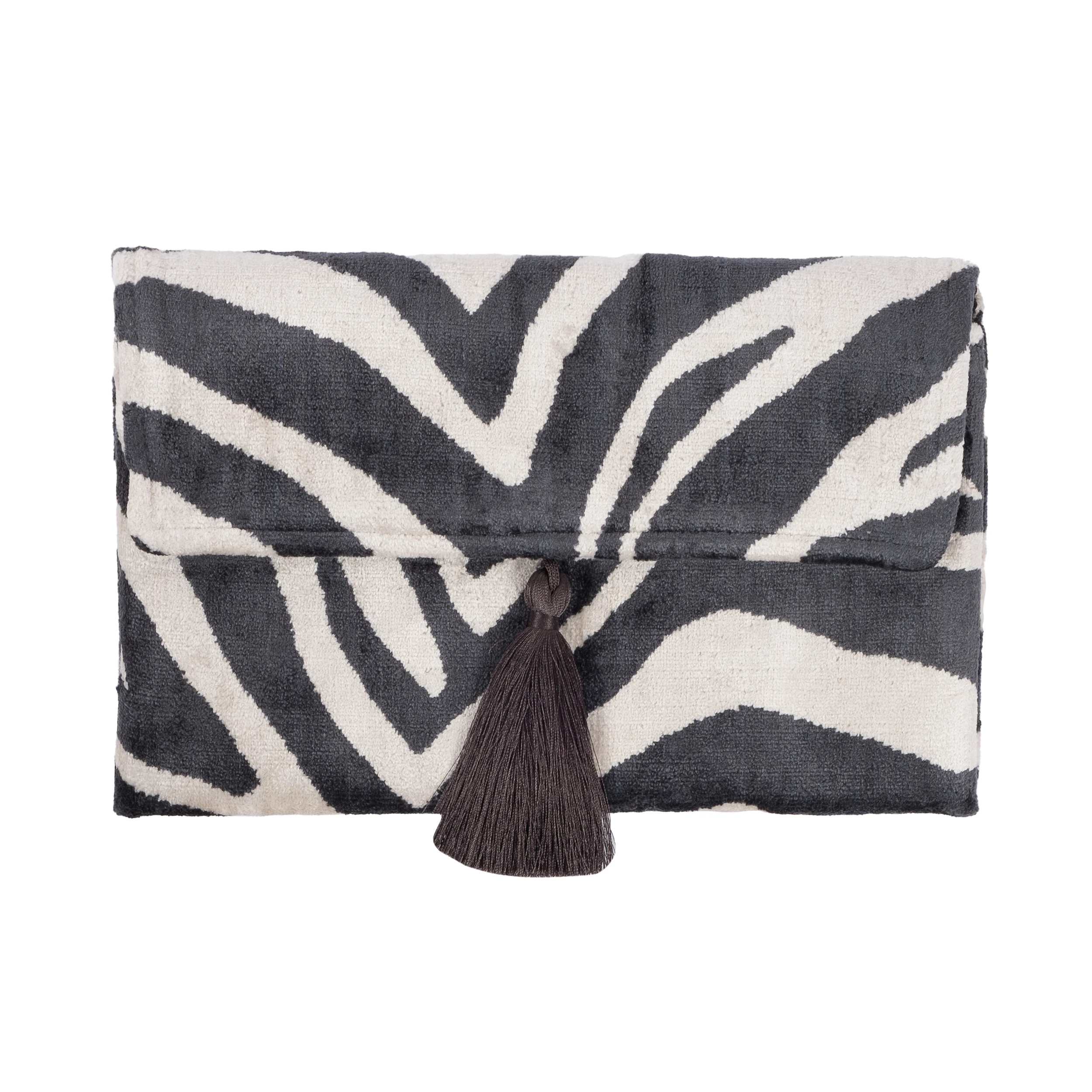 Siyah Beyaz Zebra Motifli Clutch