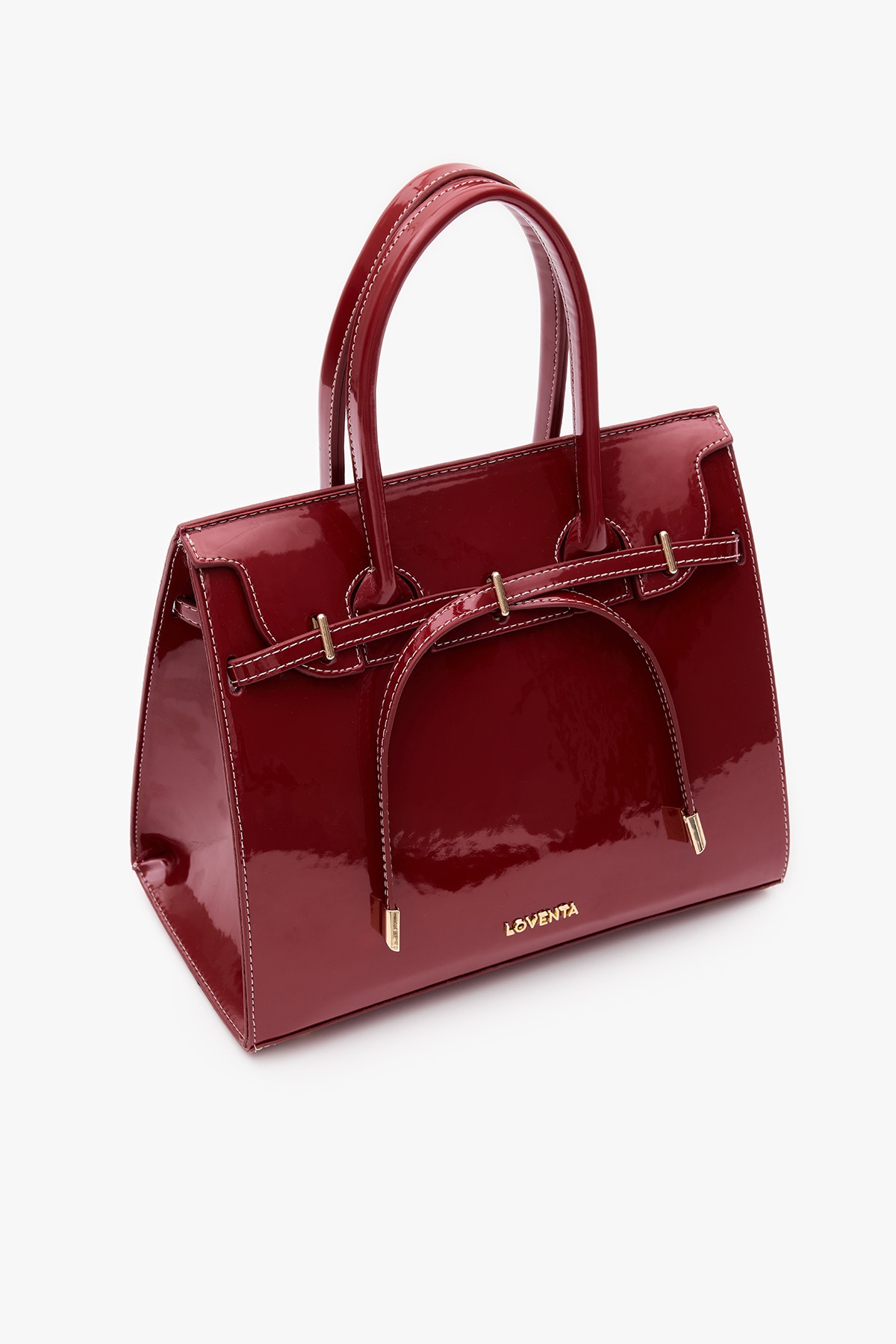 Midsize Hand Bag Ciara - Rugan Bordo