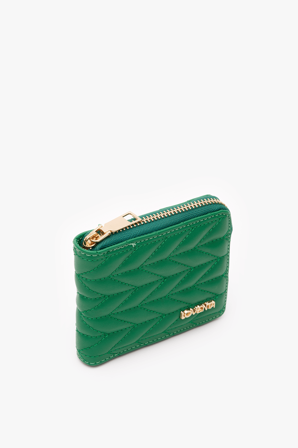 Embroidered Zippered Wallet Beleni - Grass-green