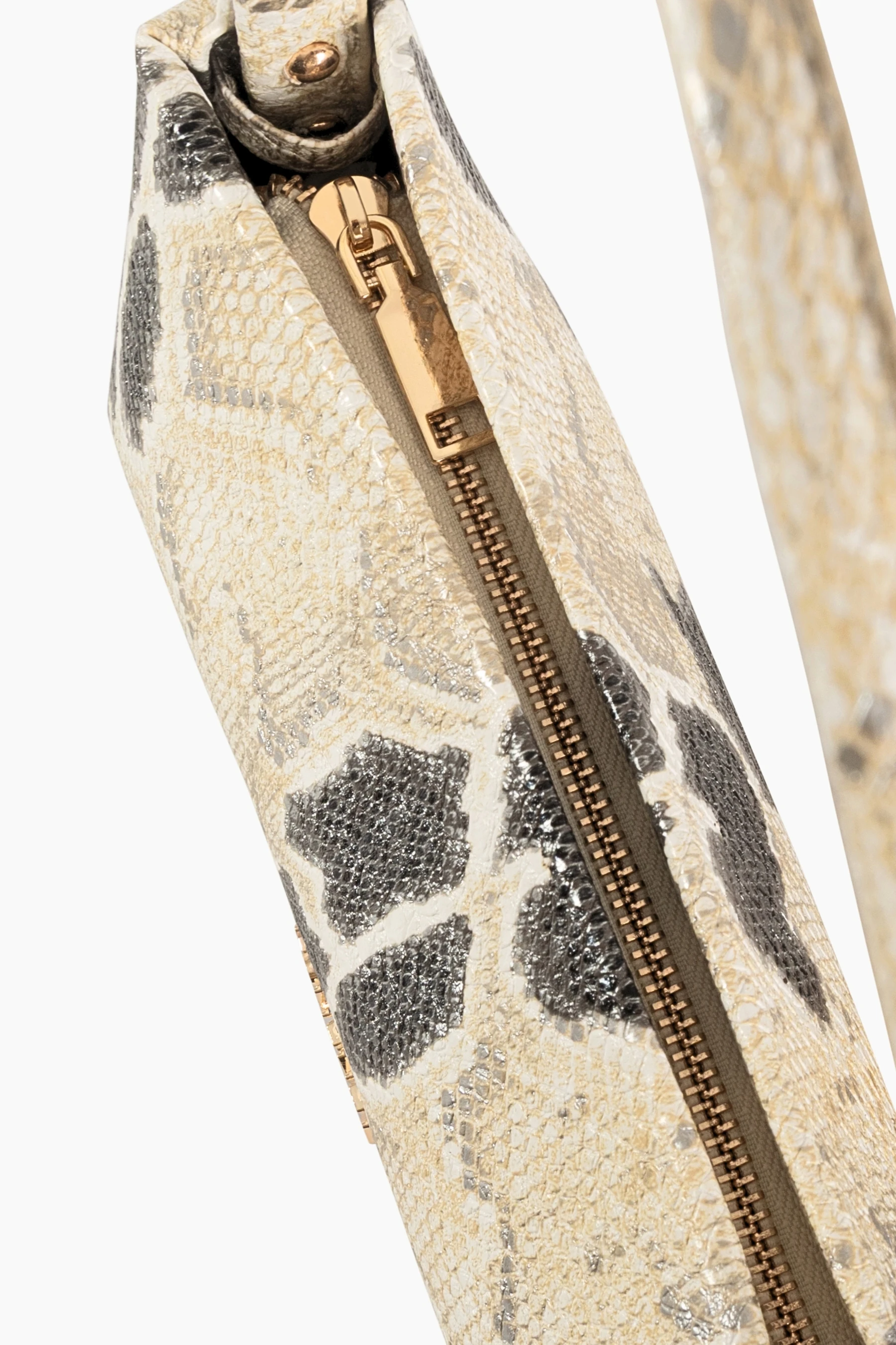 Yılan Desenli Omuz Çantası Riccel - Bej