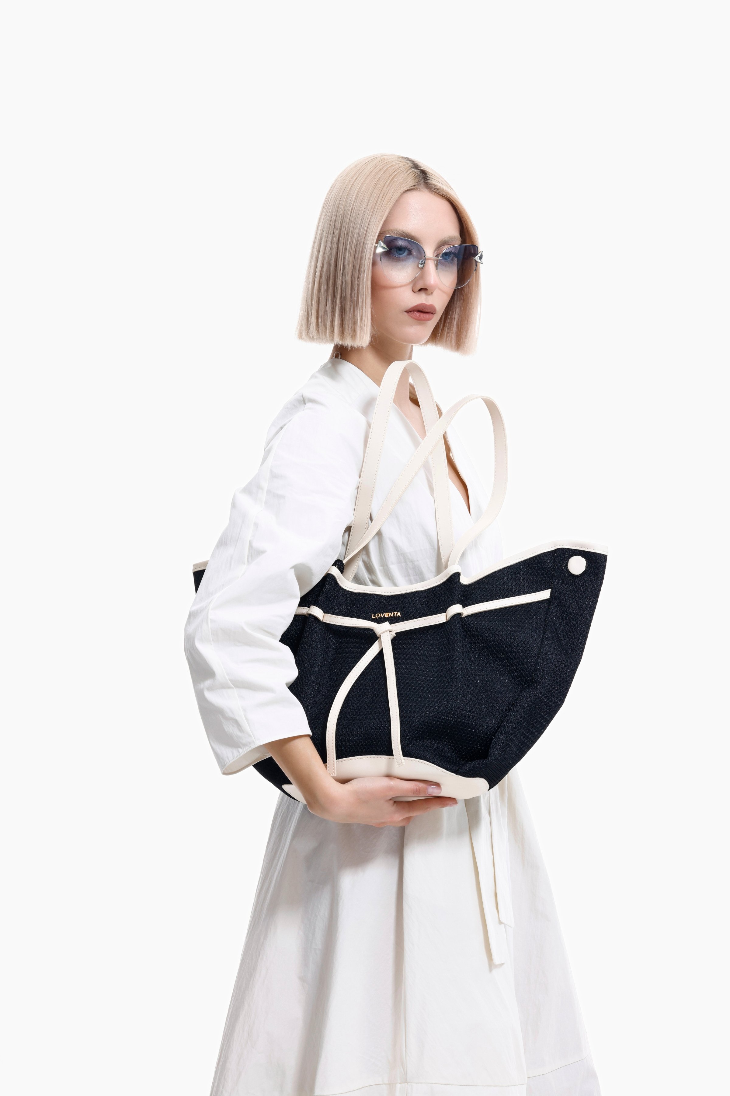 Large Tote Bag Niesha - Allure Siyah Bej