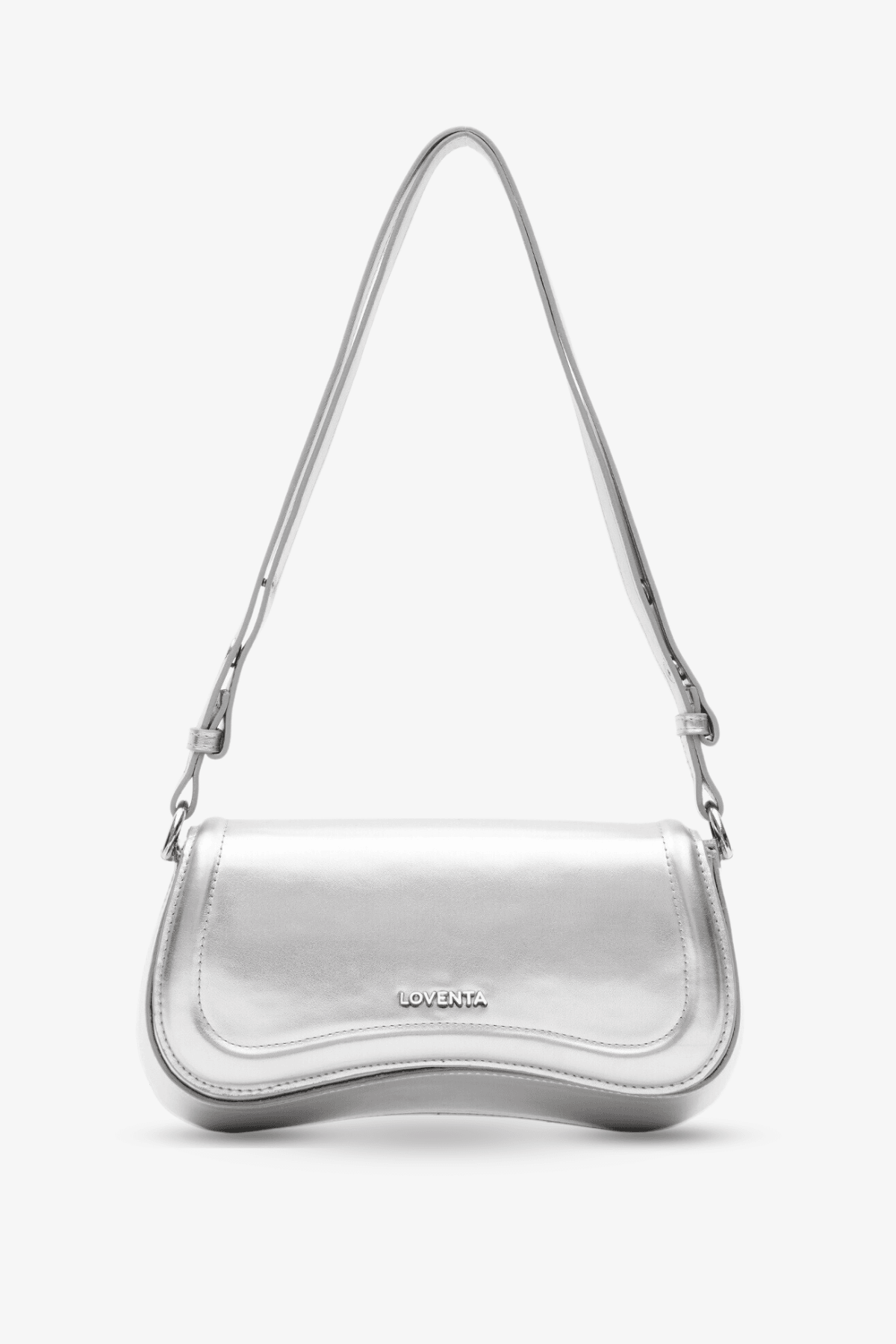 Adjustable Strap Baguette Bag Hera - Metallic