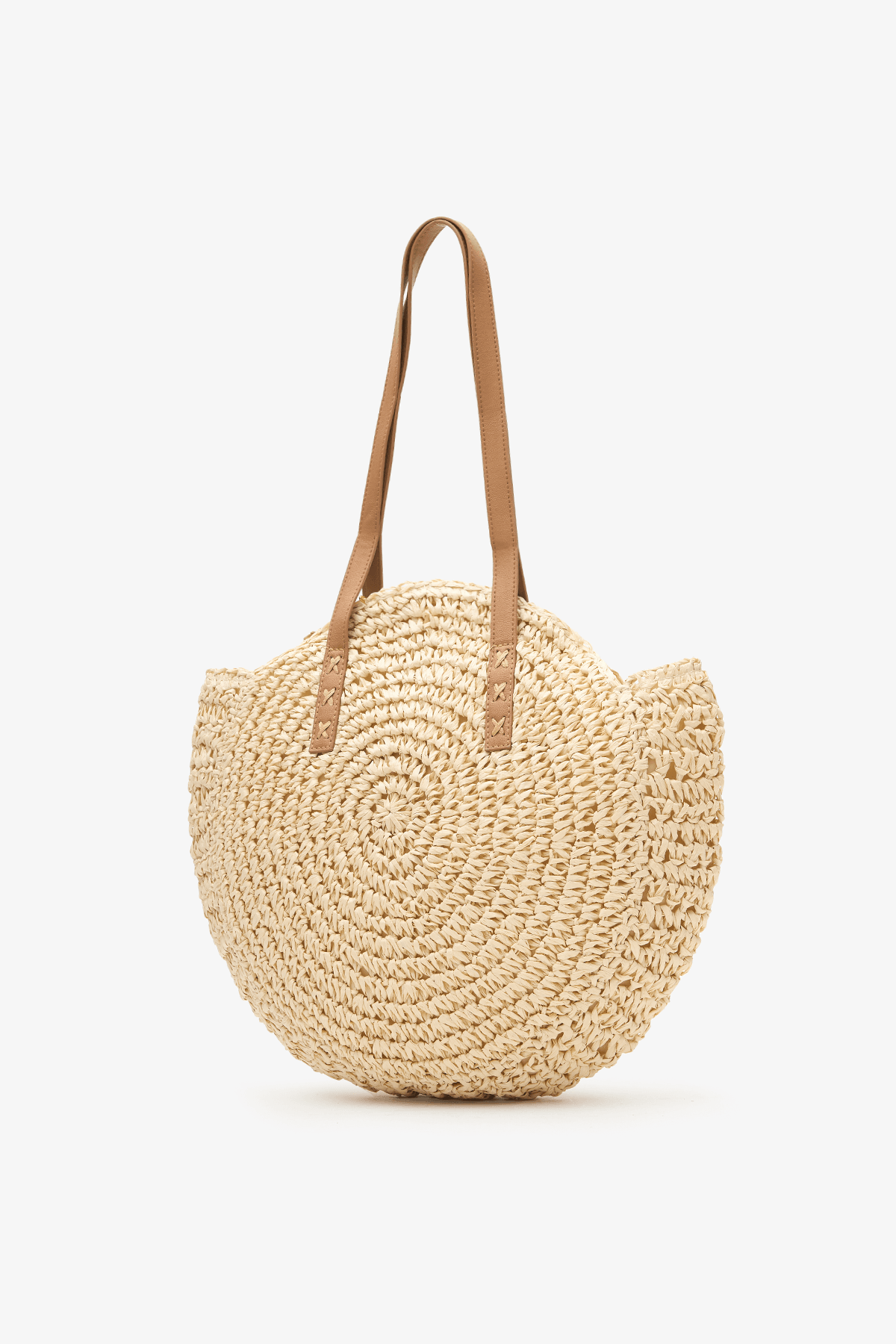 Round Straw Bag Elvana - Beige