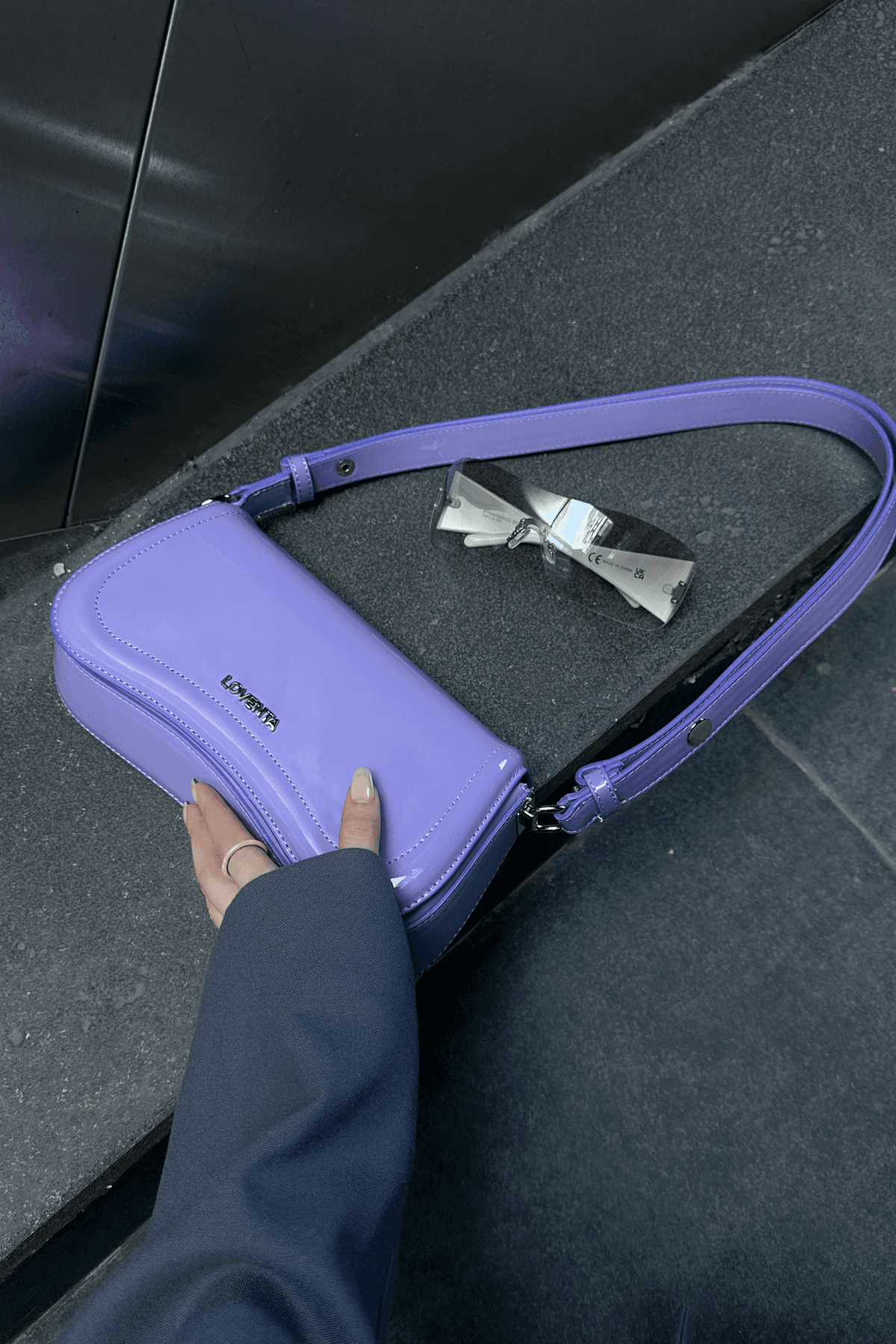 Adjustable Strap Baguette Bag Hera - Lilac