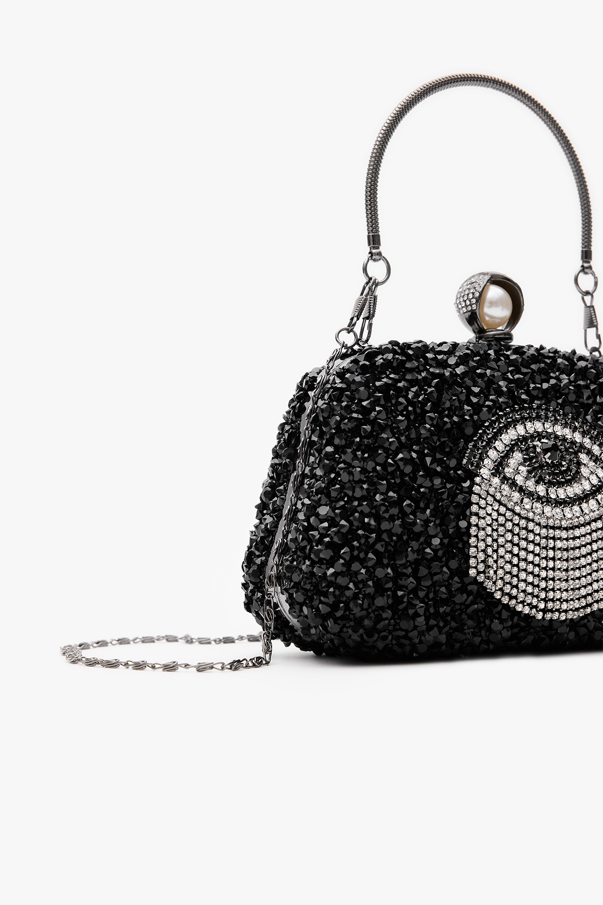 Pearl Embellished Hand and Shoulder Strap Evening Bag Eileen