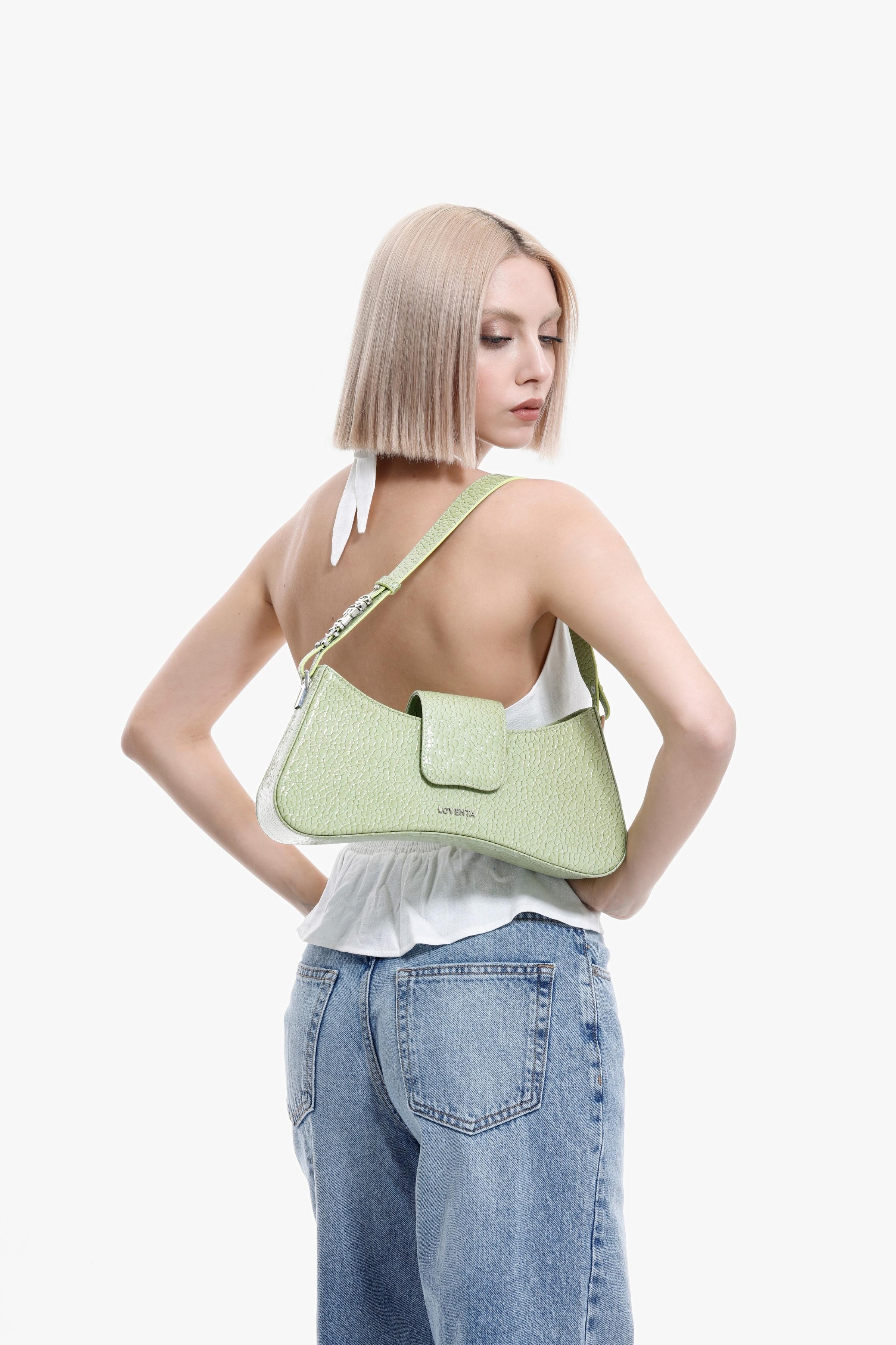 Adjustable Strap Shoulder Bag Greta (Personalizable) - Mint Green