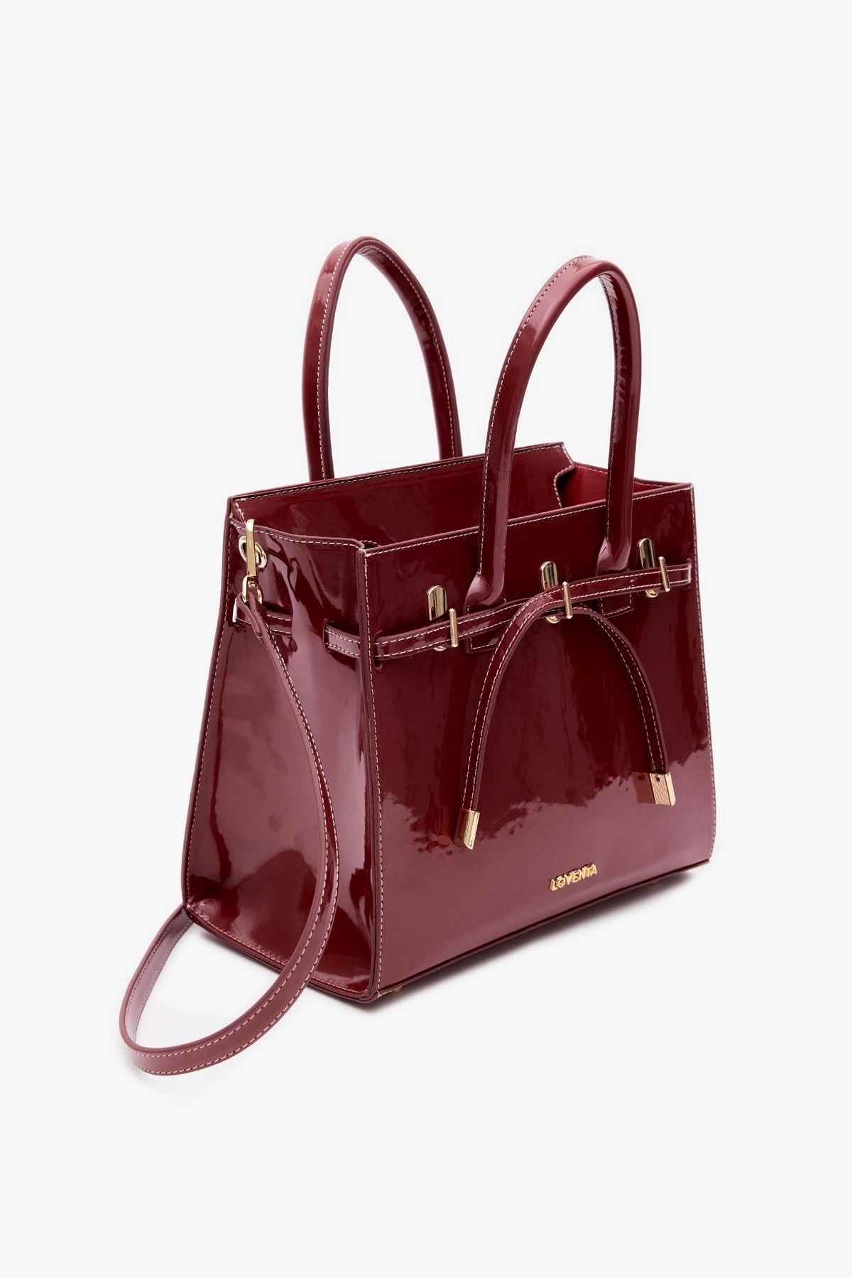 Midsize Hand Bag Ciara - Rugan Bordo