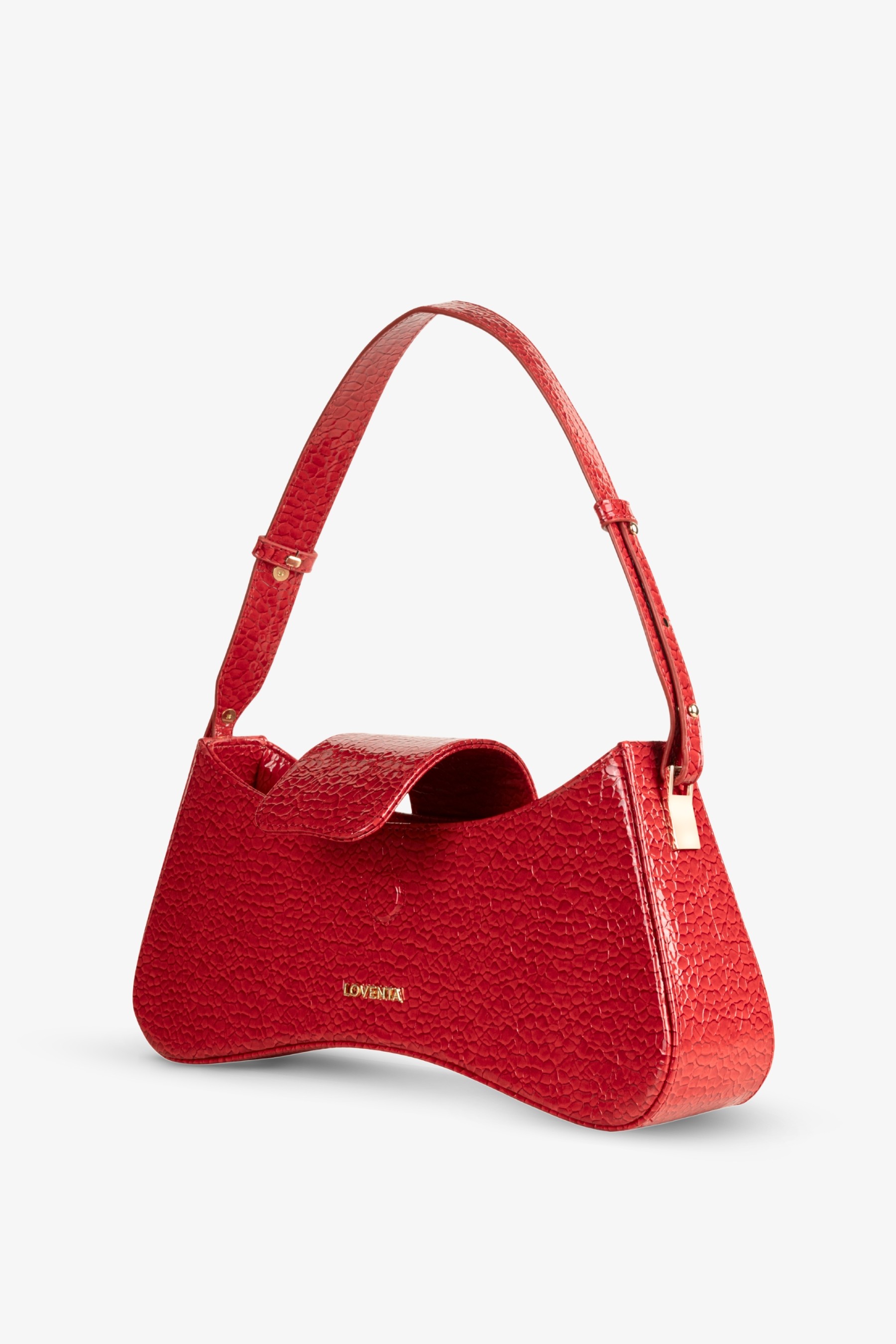Adjustable Strap Shoulder Bag Greta (Personalizable) - Red
