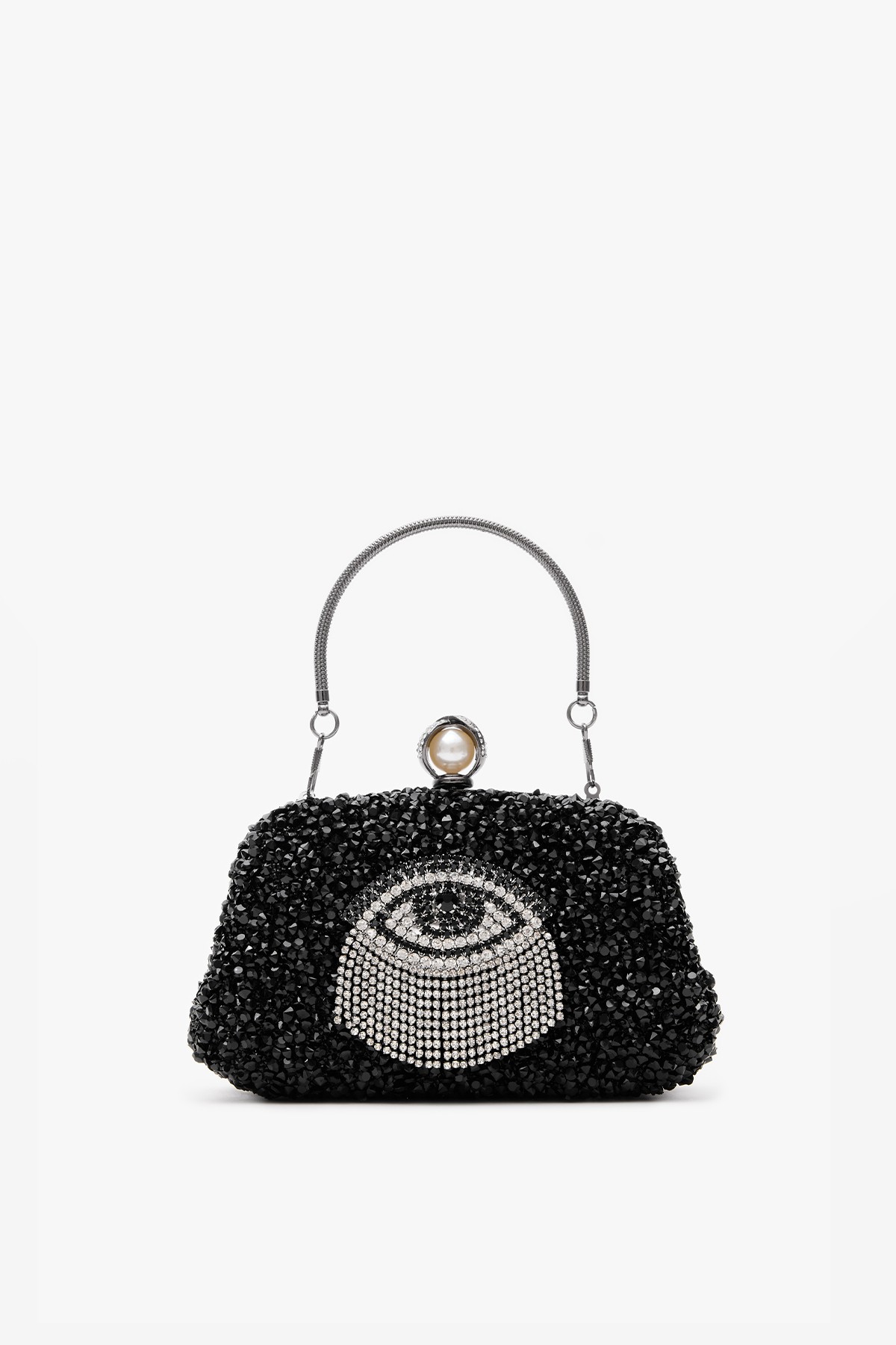 Pearl Embellished Hand and Shoulder Strap Evening Bag Eileen