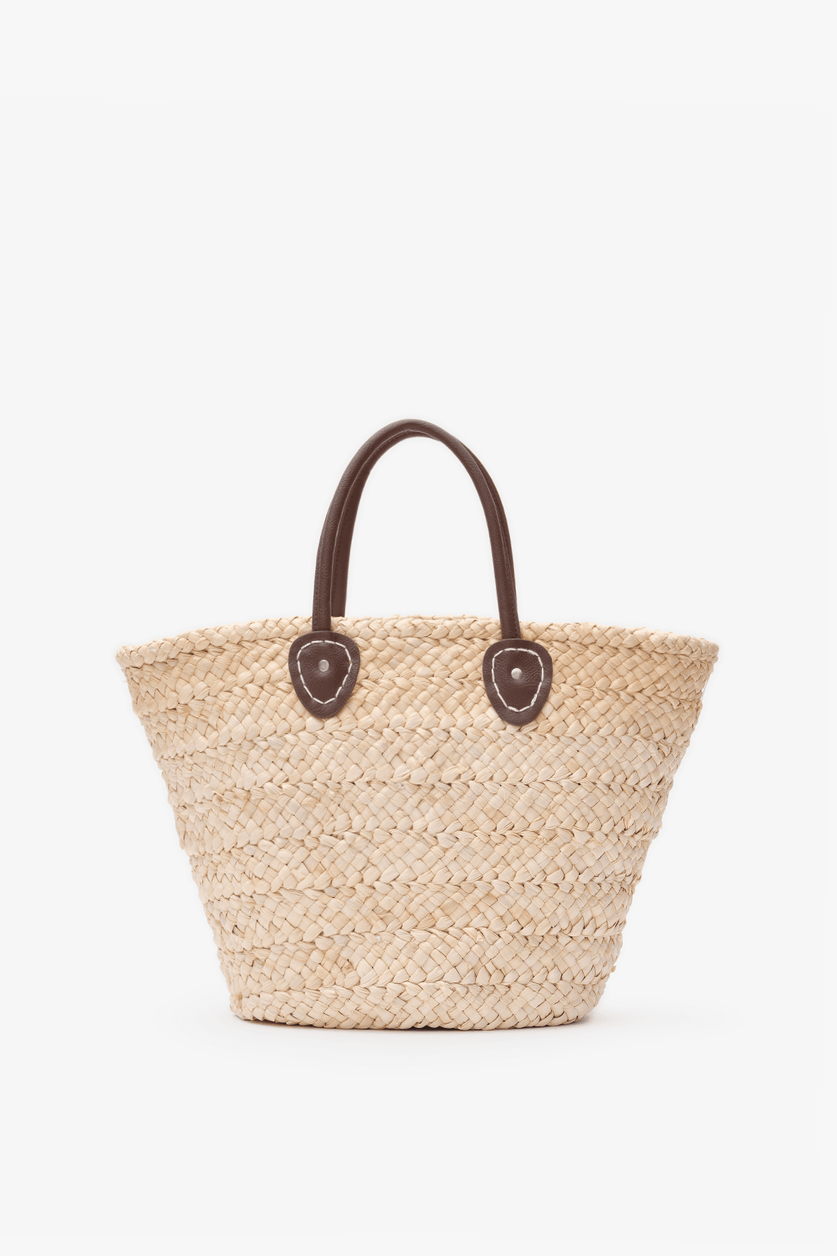 Straw Shopper Shoulder Bag Camel Aten - Beige