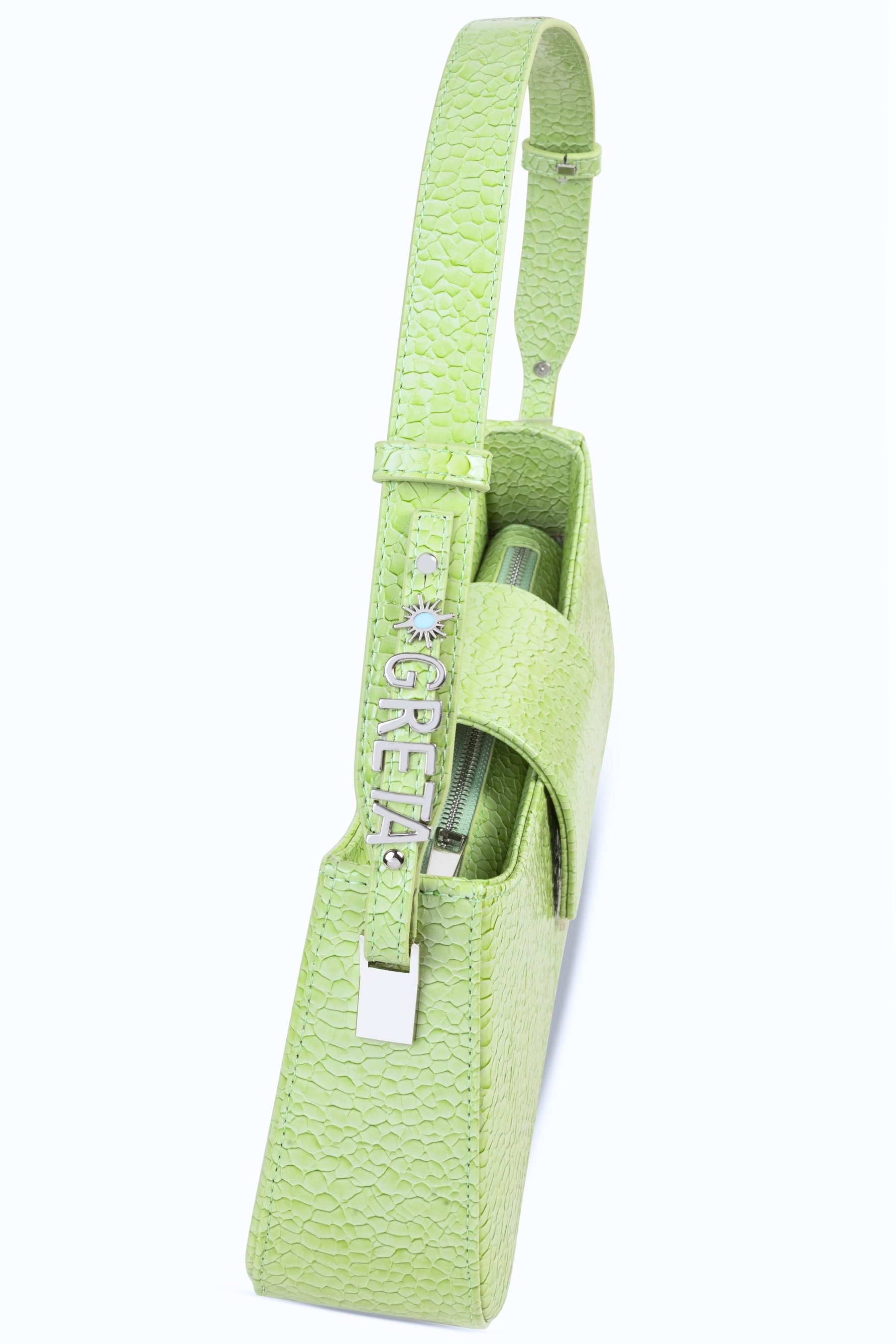 Adjustable Strap Shoulder Bag Greta (Personalizable) - Mint Green