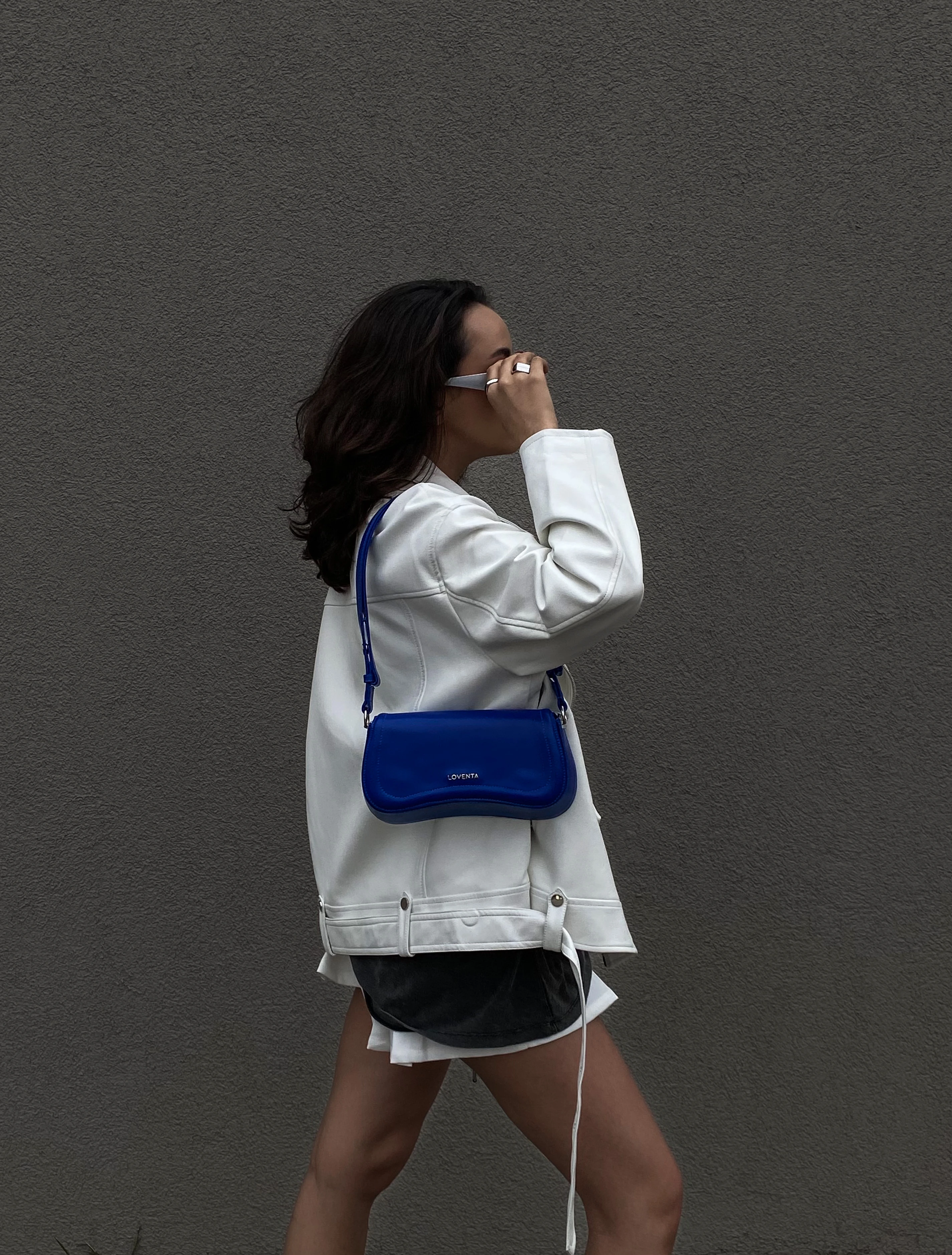 Ayarlanabilir Askılı Baget Çanta Hera - Saks Mavi