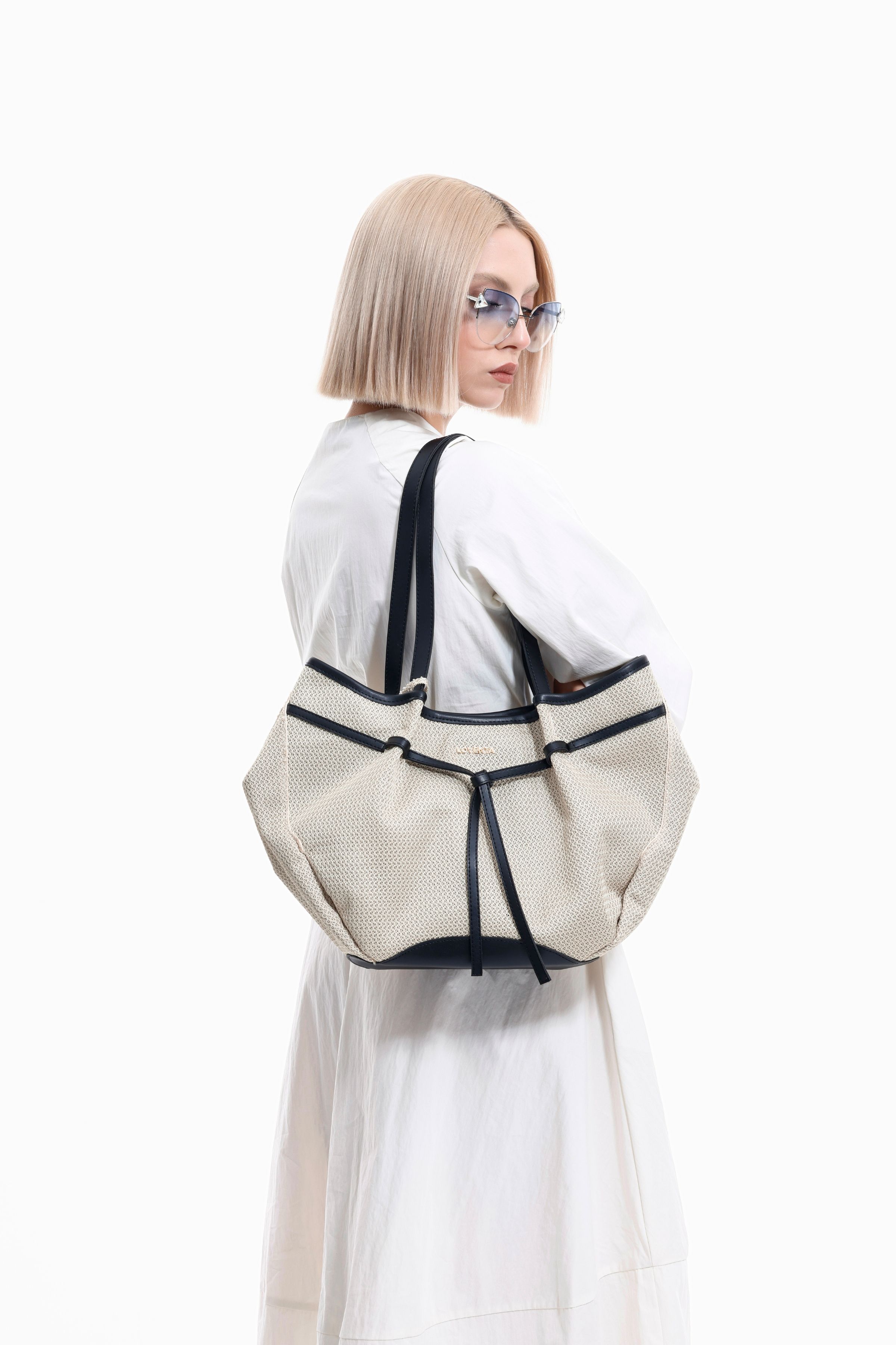 Large Tote Bag Niesha - Allure Bej Siyah