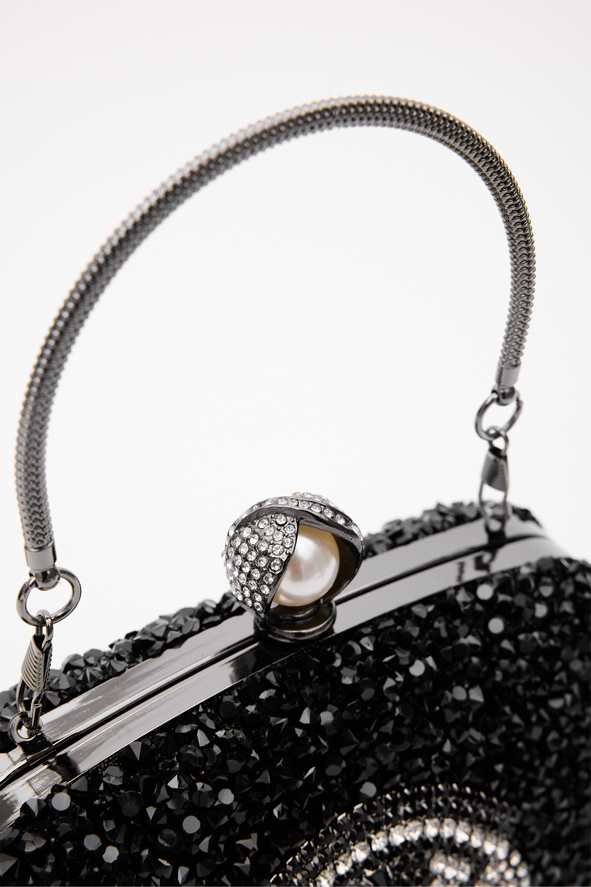 Pearl Embellished Hand and Shoulder Strap Evening Bag Eileen