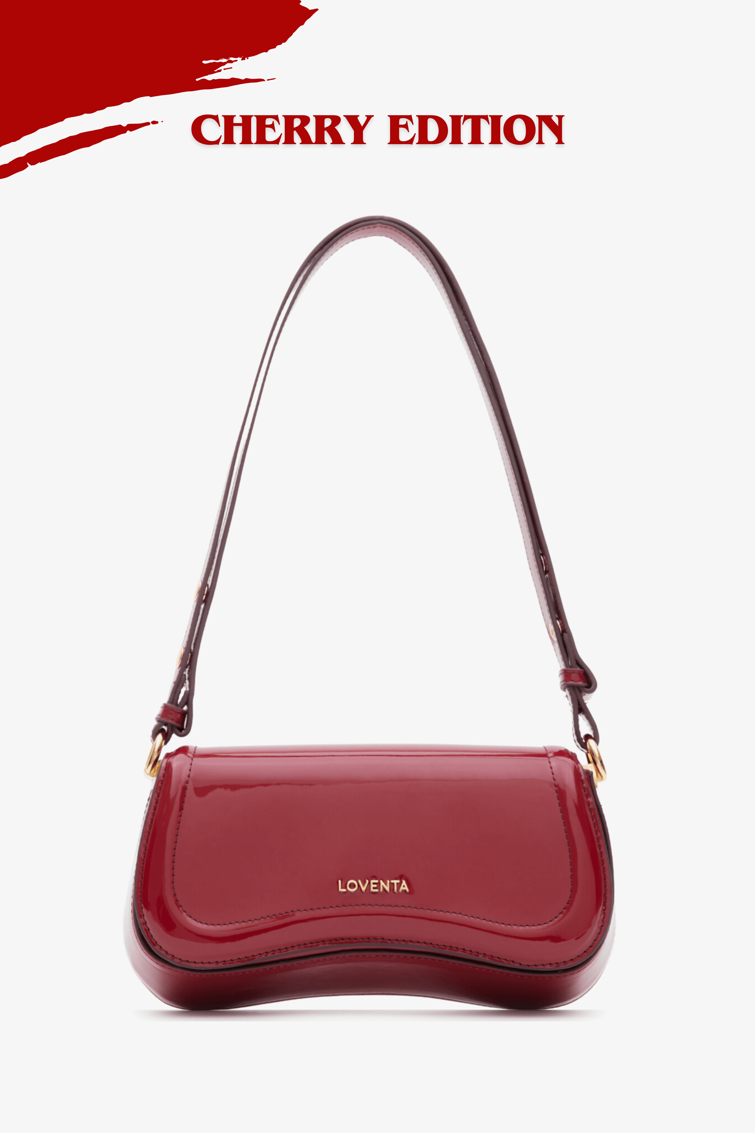 Adjustable Strap Baguette Bag Hera - burgundy