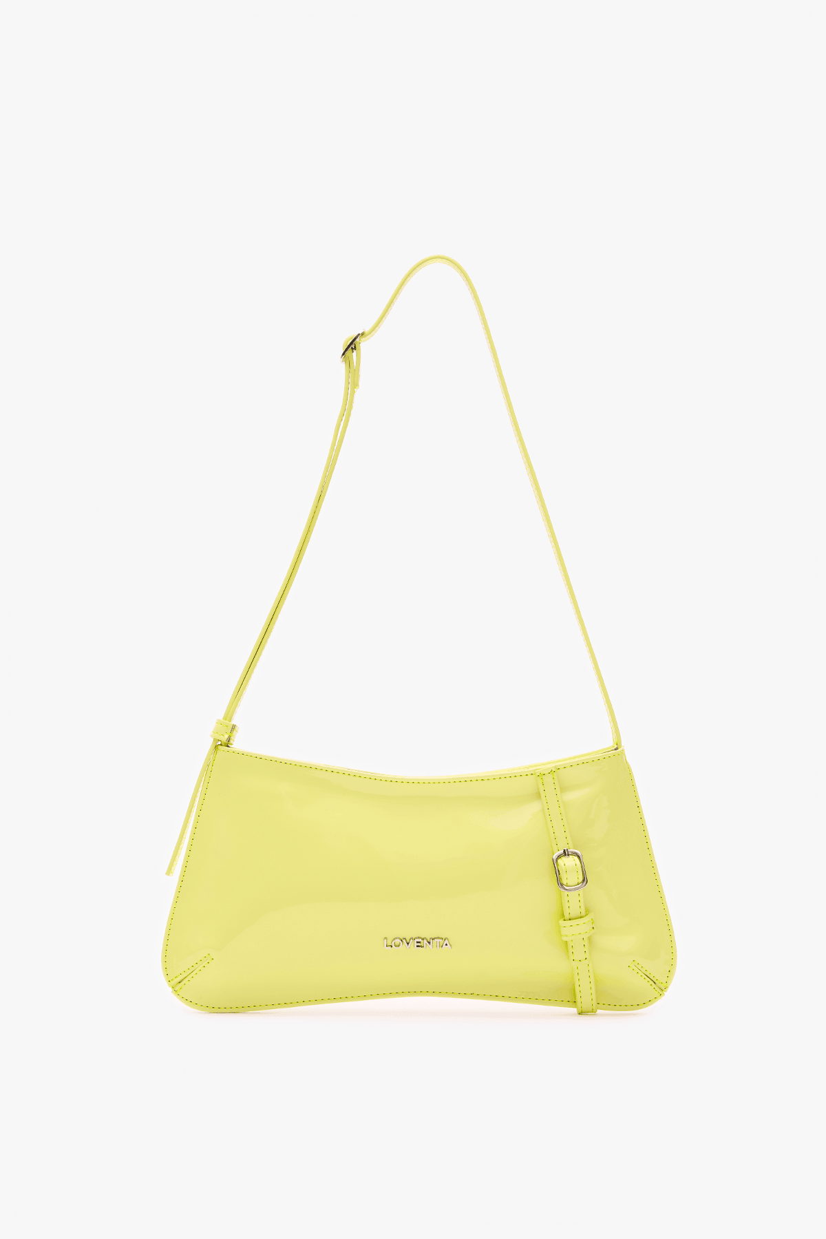 Strap Detail Shoulder Bag Eleanor - Patent Yellow