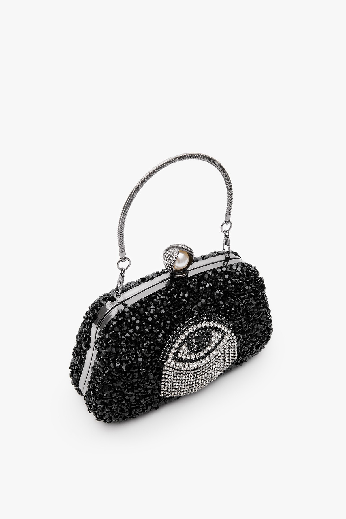 Pearl Embellished Hand and Shoulder Strap Evening Bag Eileen