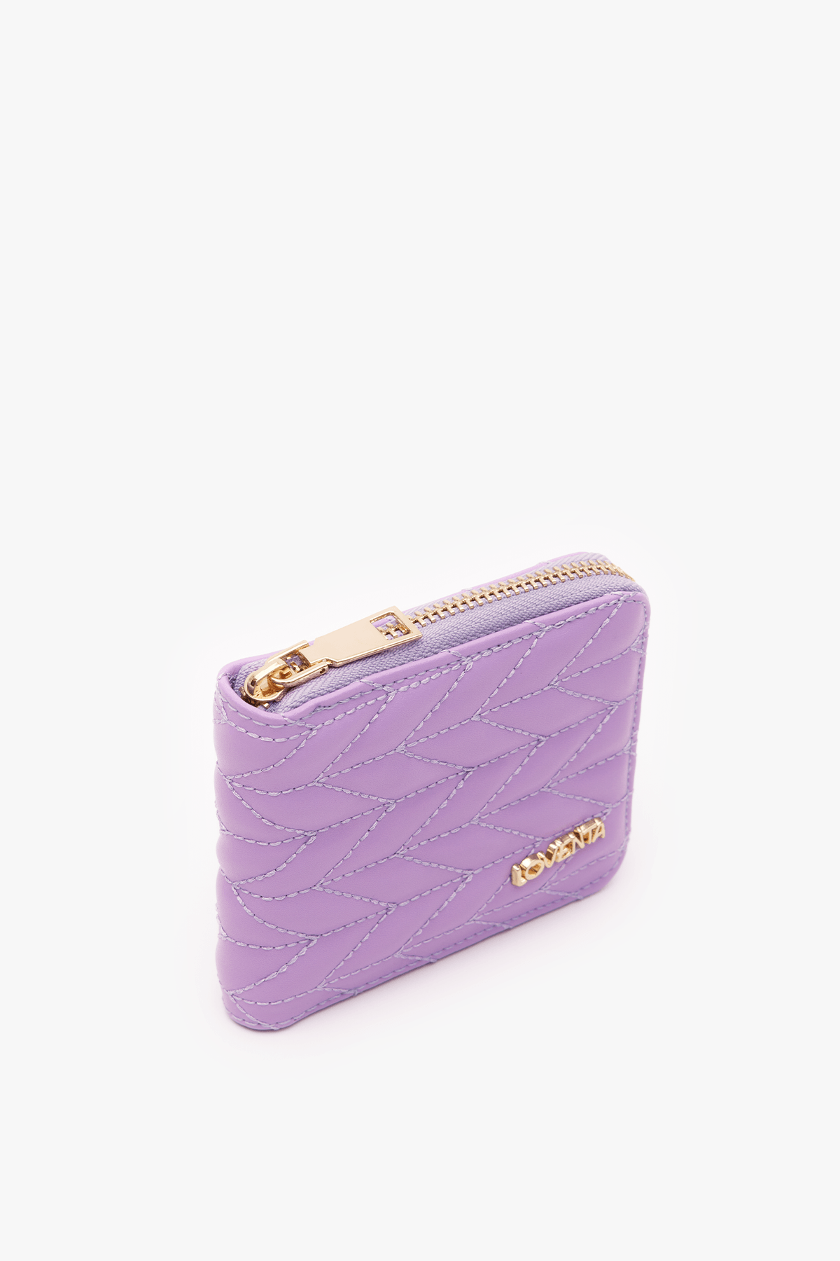 Embroidered Zippered Wallet Beleni - Lilac