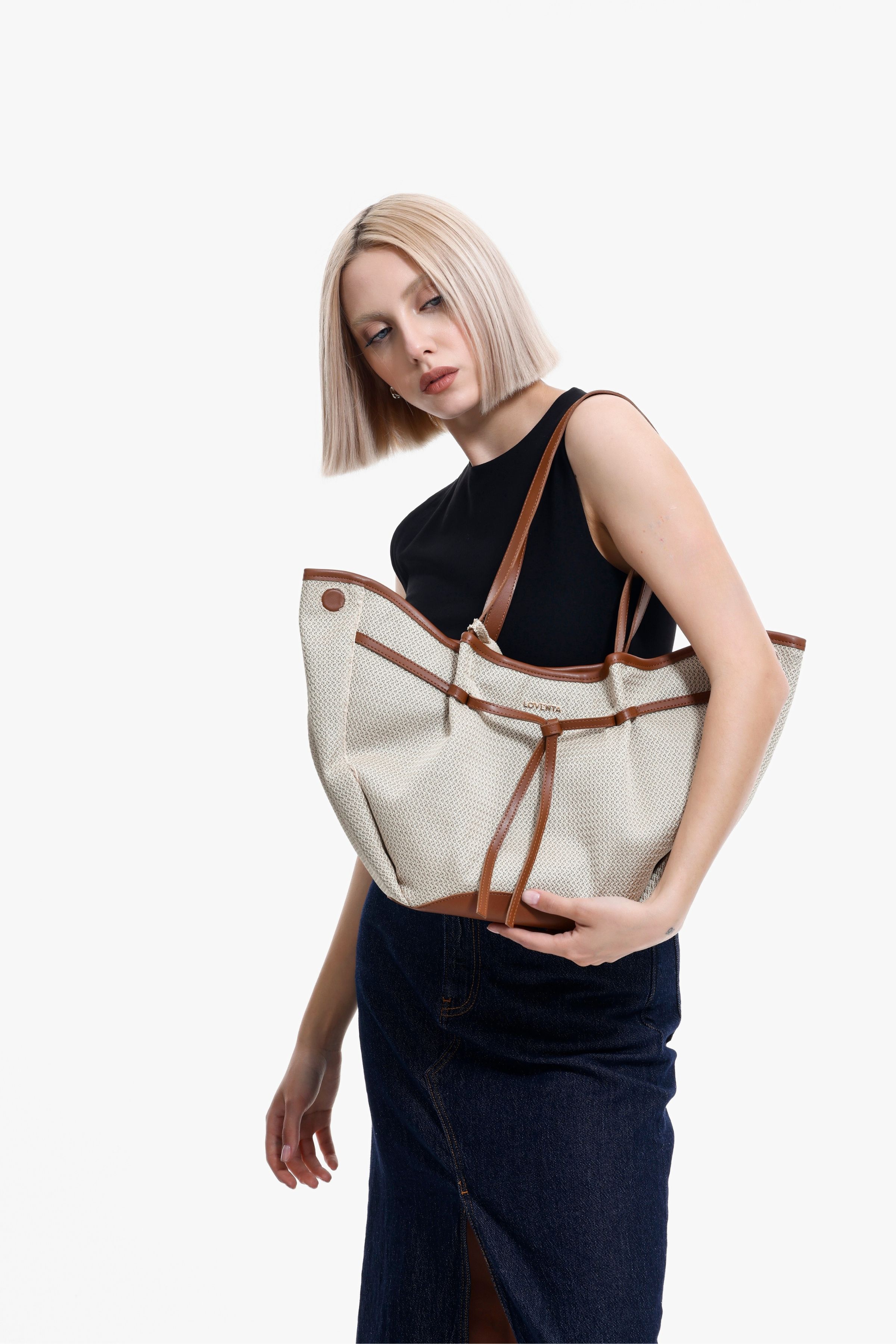 Large Tote Bag Niesha - Allure Bej Taba