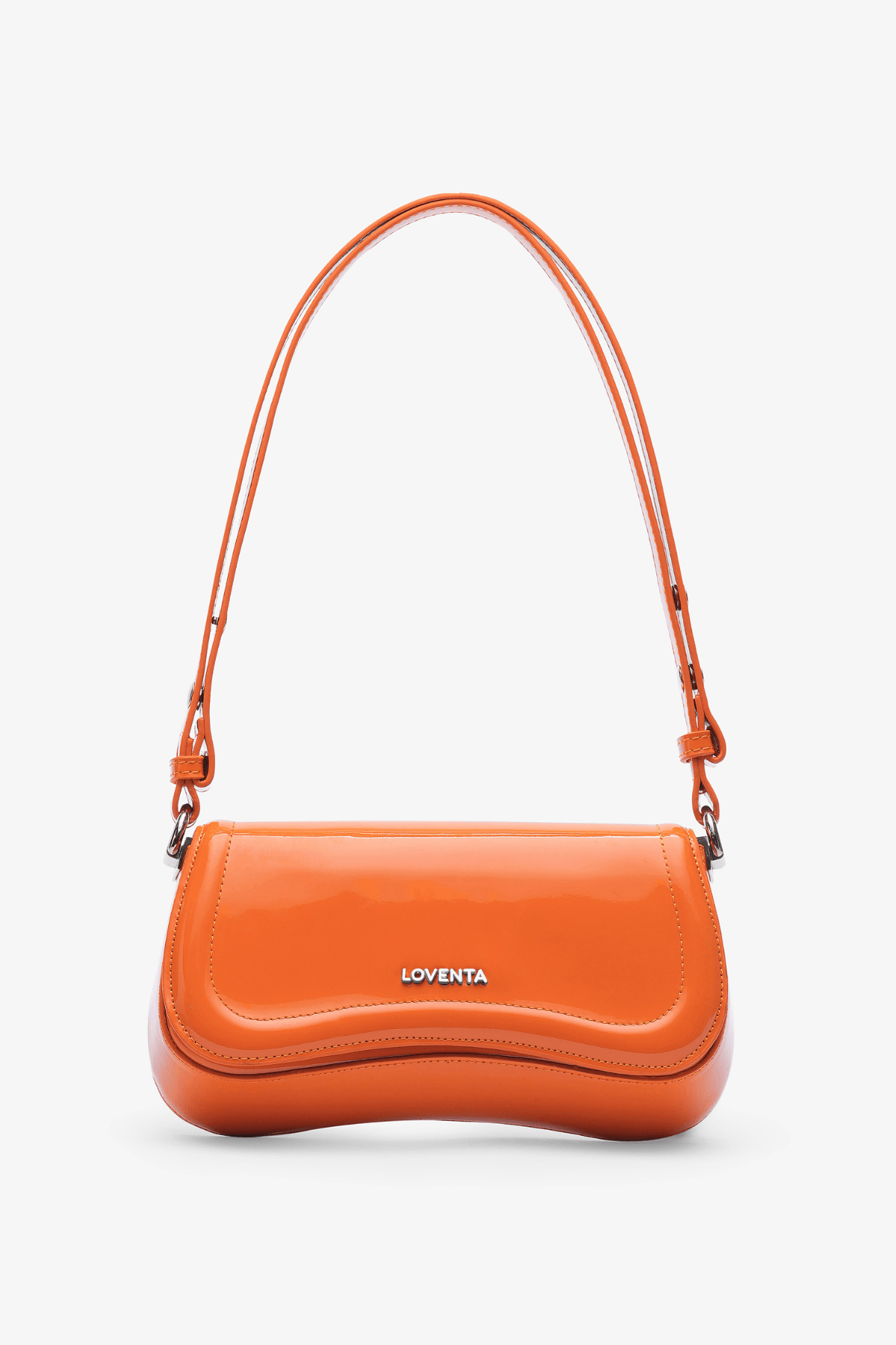 Adjustable Strap Baguette Bag Hera - Patent Orange