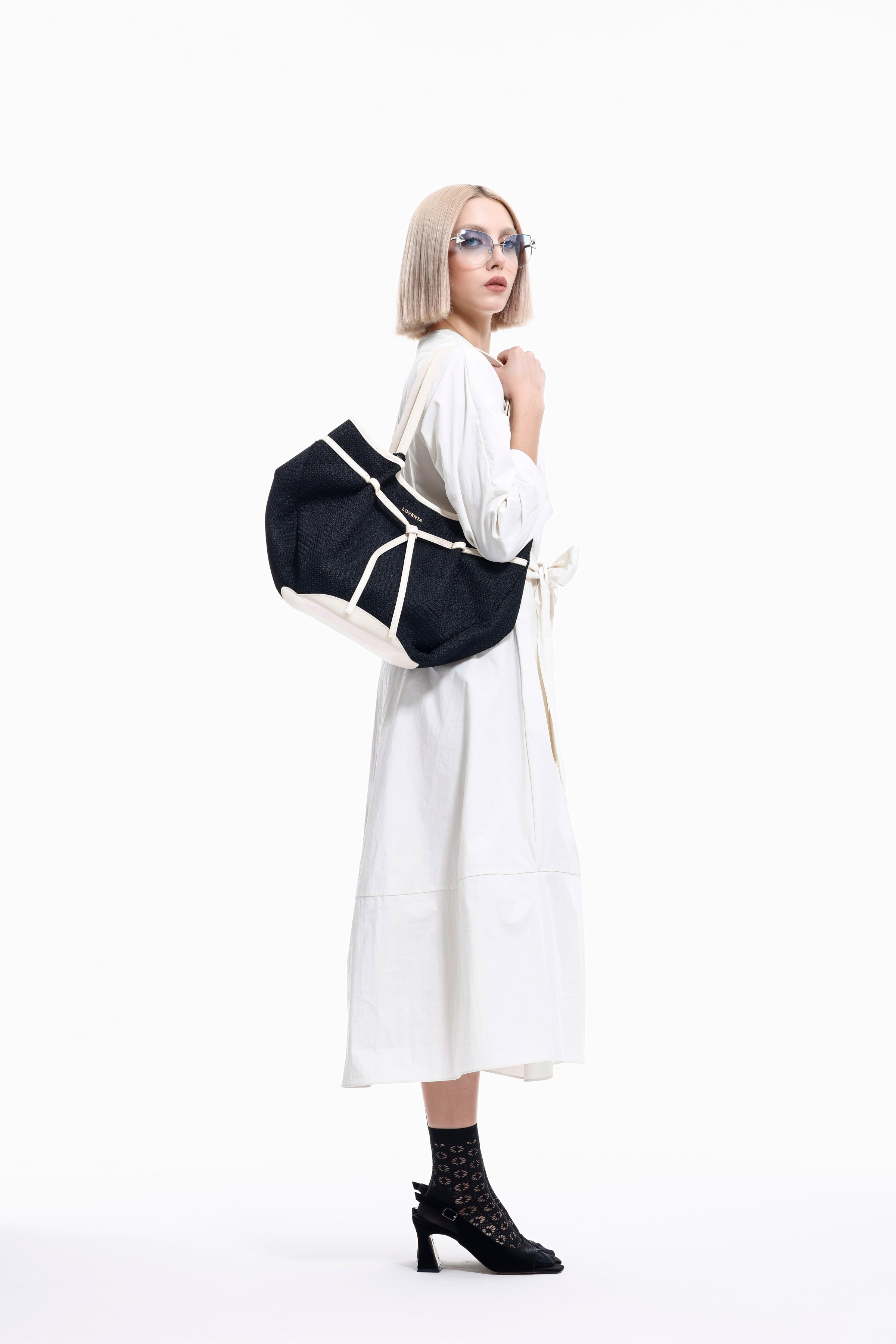 Large Tote Bag Niesha - Allure Siyah Bej