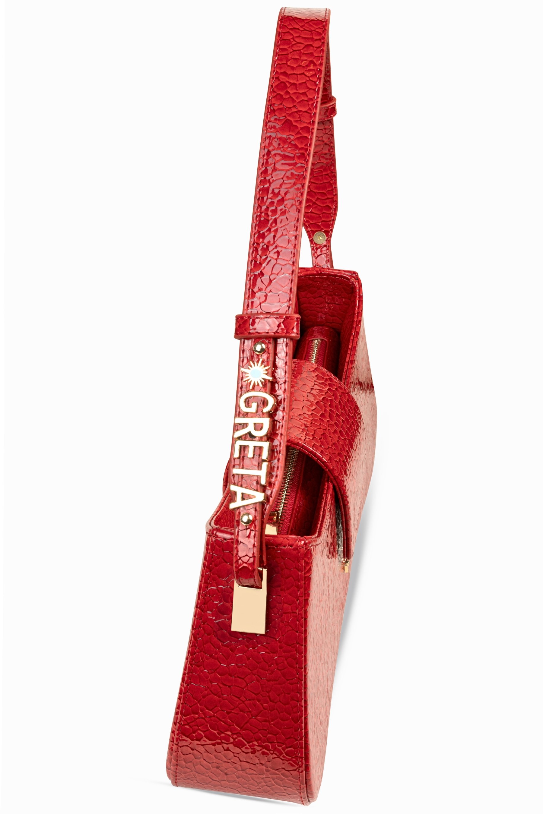 Adjustable Strap Shoulder Bag Greta (Personalizable) - Red