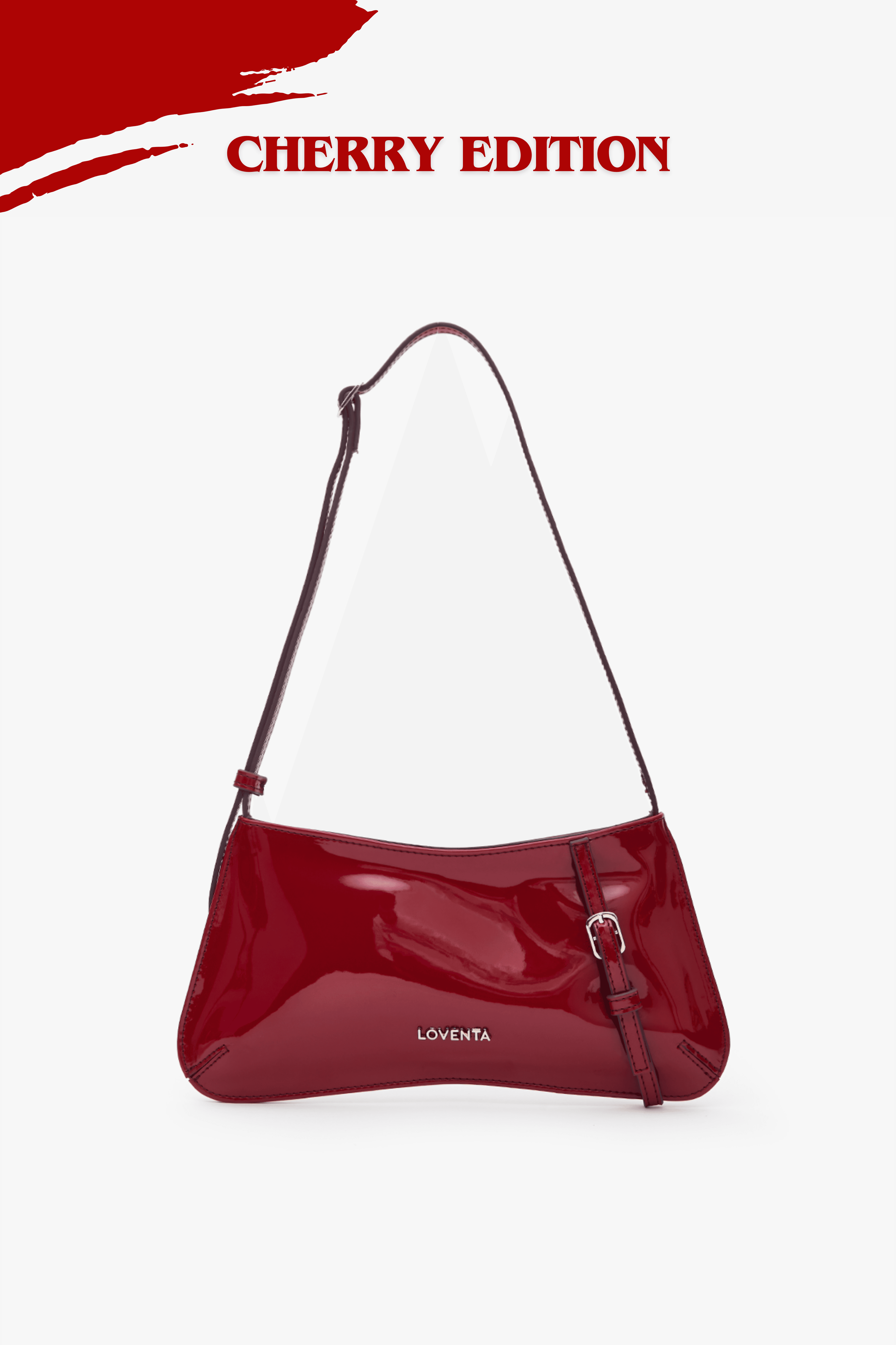 Strap Detail Shoulder Bag Eleanor - Cherry Red