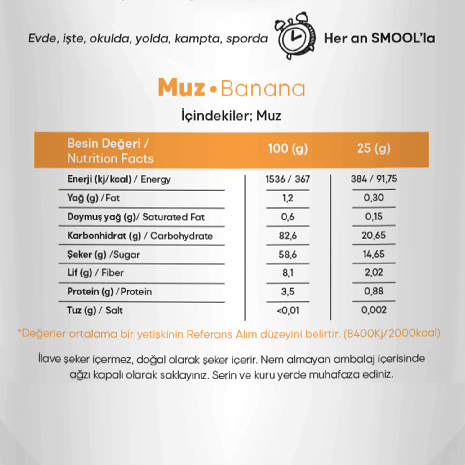 SMOOL Freeze Dried Muz (Dilim)