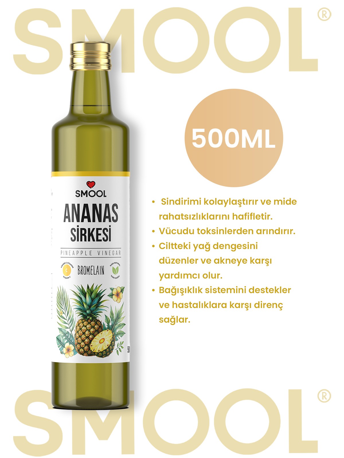 Ananas Sirkesi Doğal Fermentasyon 500 ML