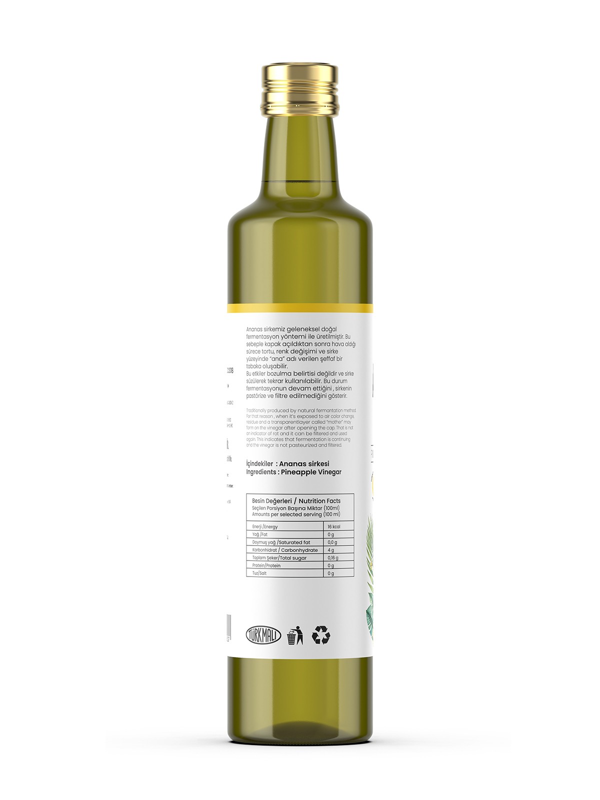 Ananas Sirkesi Doğal Fermentasyon 500 ML