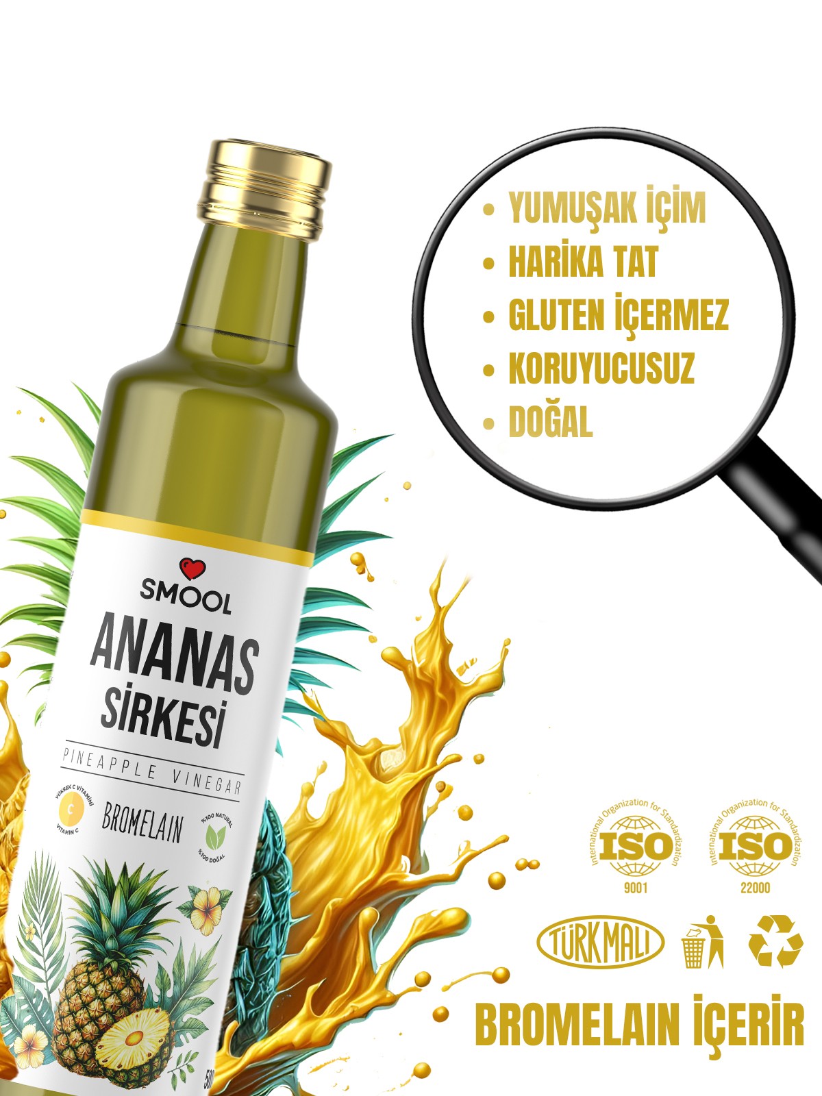 Ananas Sirkesi Doğal Fermentasyon 500 ML