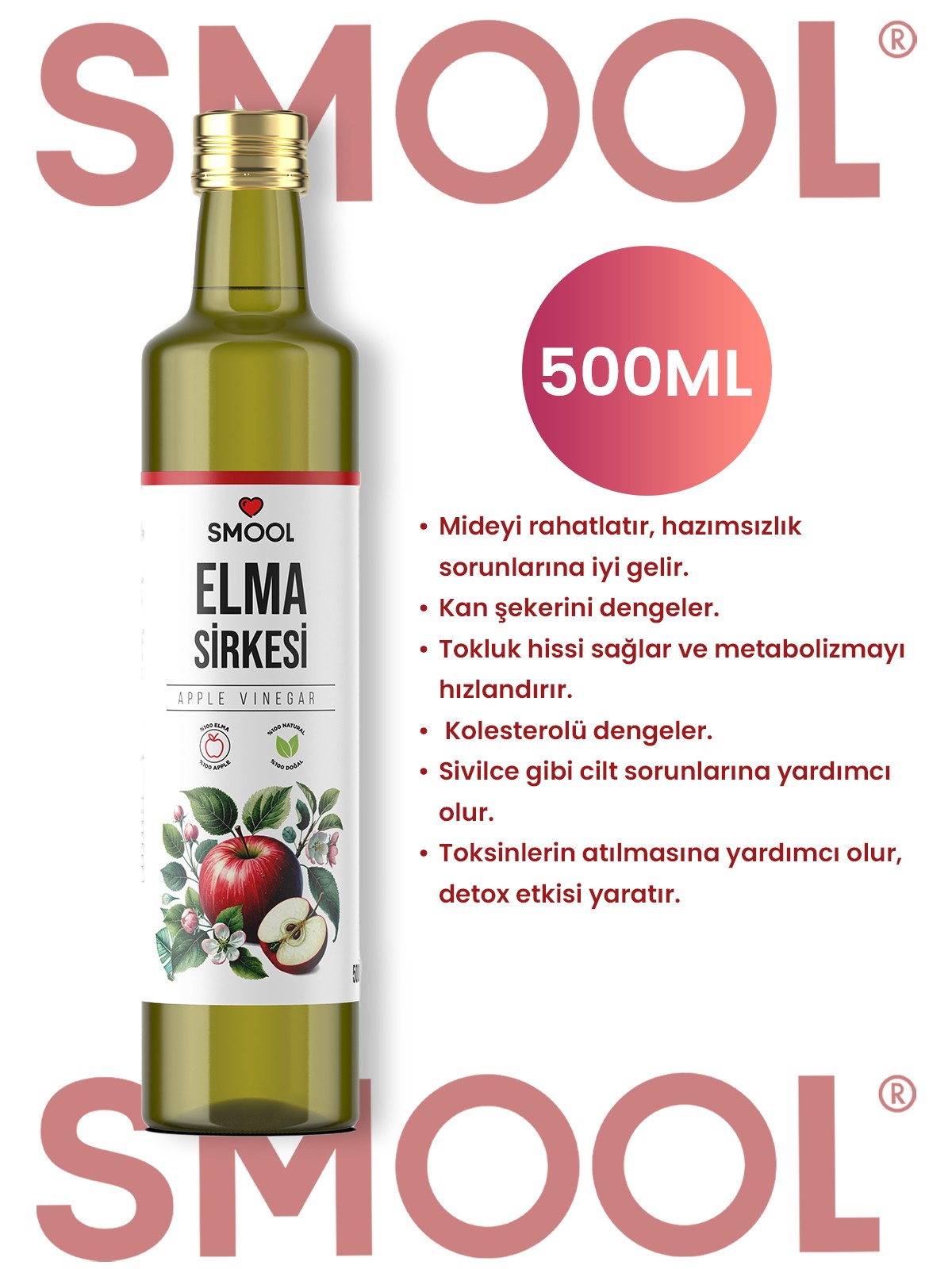 Elma Sirkesi Doğal Fermentasyon 500 ML