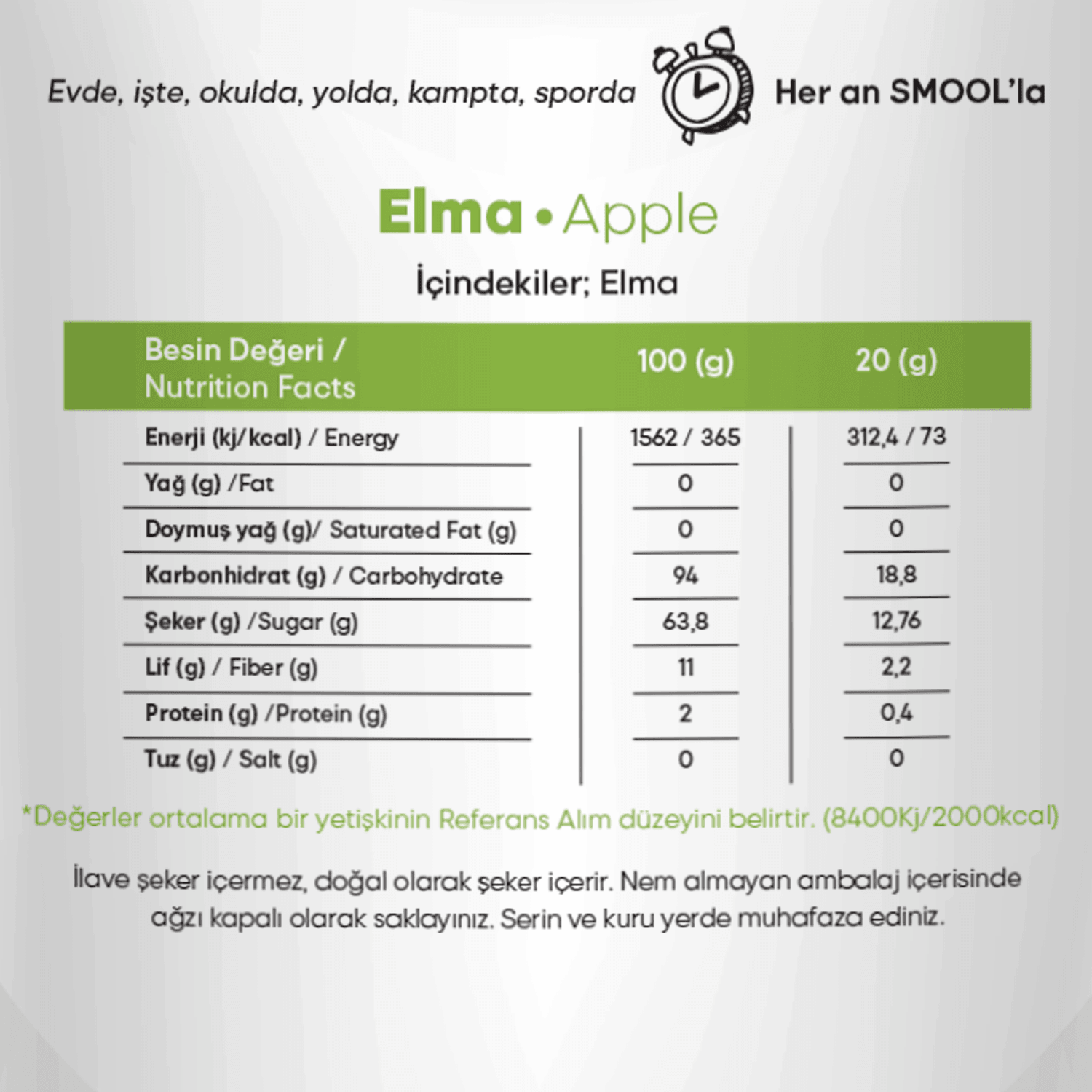 SMOOL Freeze Dried Elma(Küp)