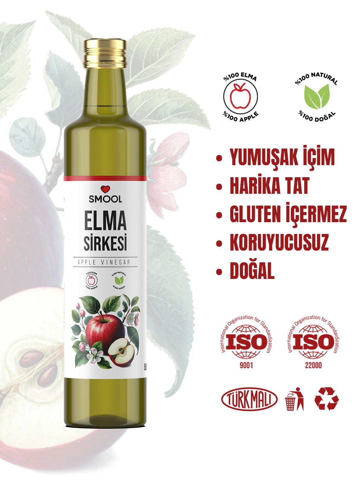 Elma Sirkesi Doğal Fermentasyon 500 ML