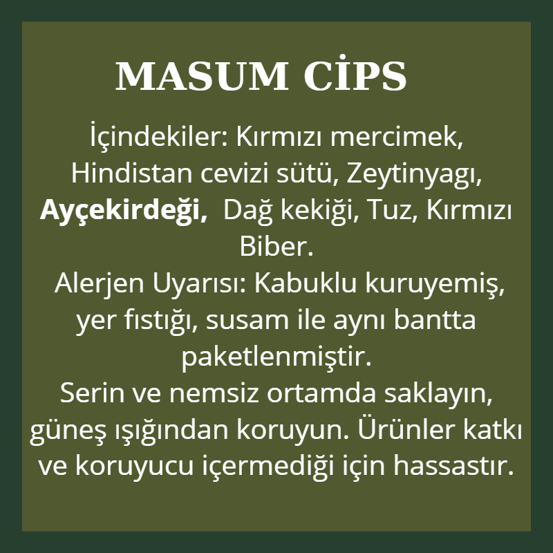 Masum Cips (Vegan-Glütensiz)