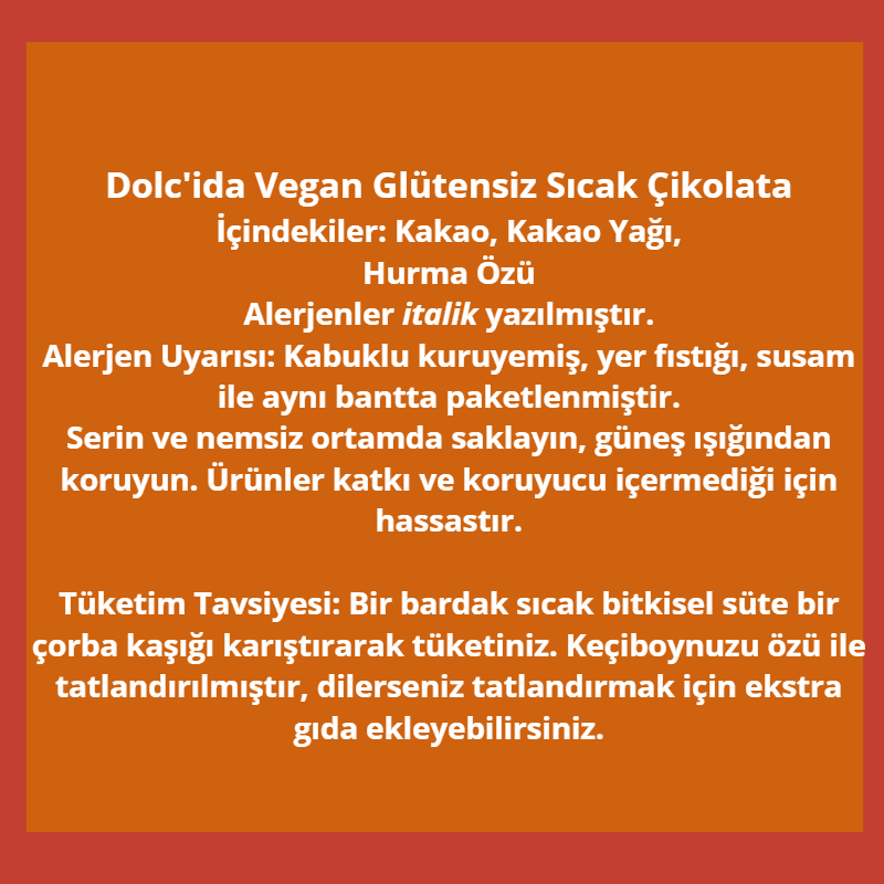 Sıcak Çikolata (Vegan-Şekersiz-Glütensiz)