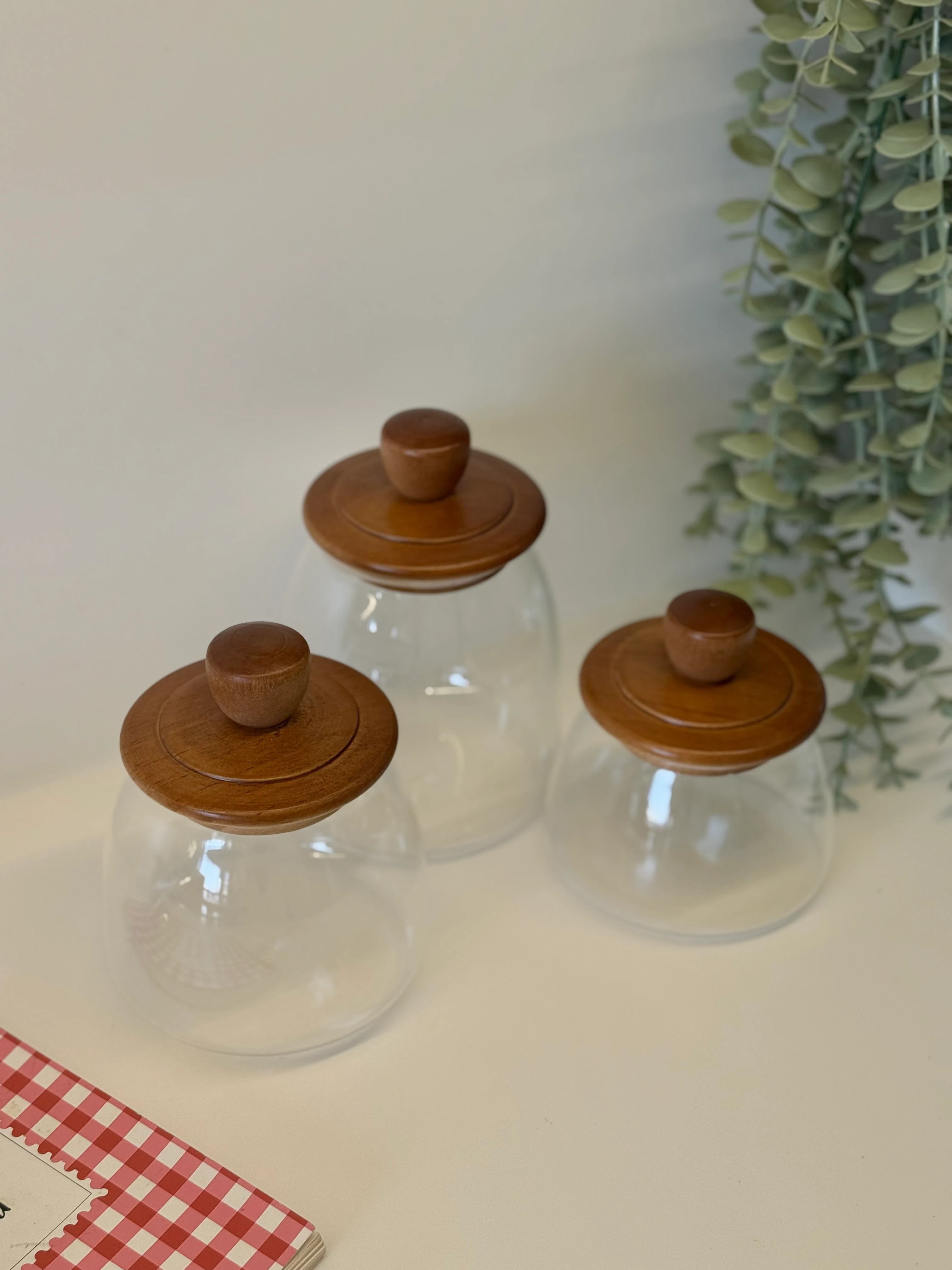 Candy 3'lü Akasya Cam Kavanoz Seti