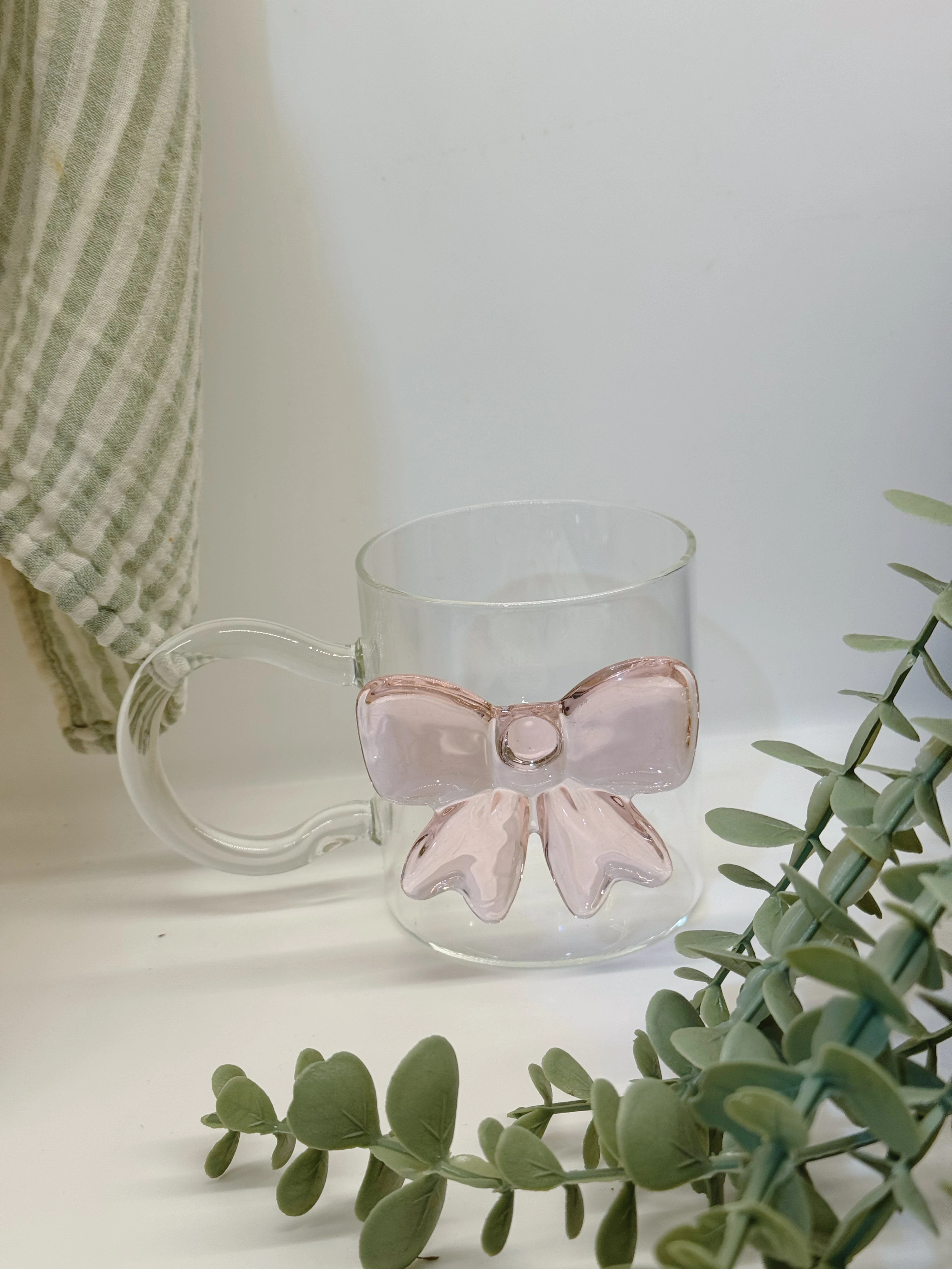 Pink Fiyonk Cam Kupa Bardak