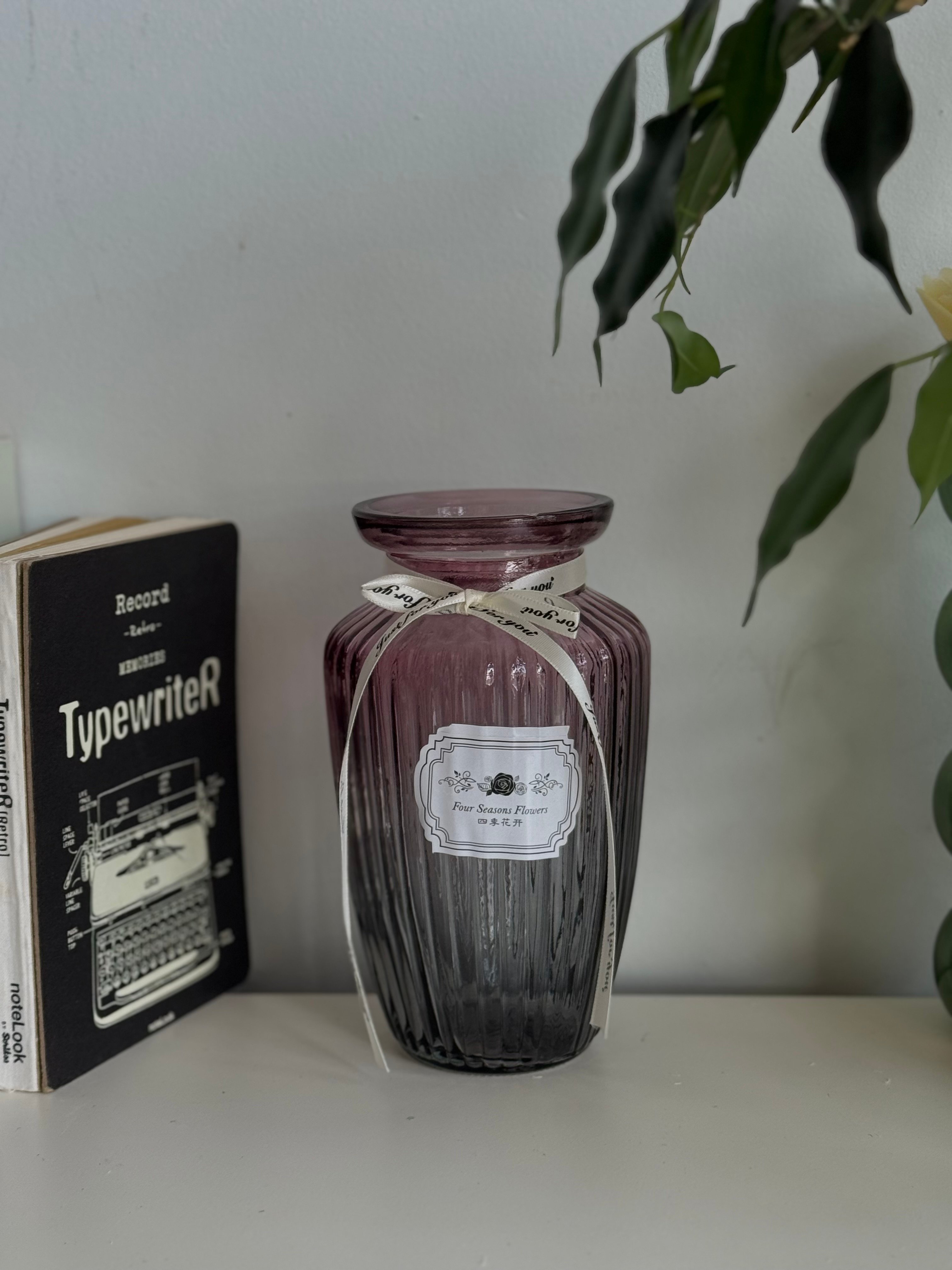 Zarafet Çizgili Cam Vazo Günbatımı