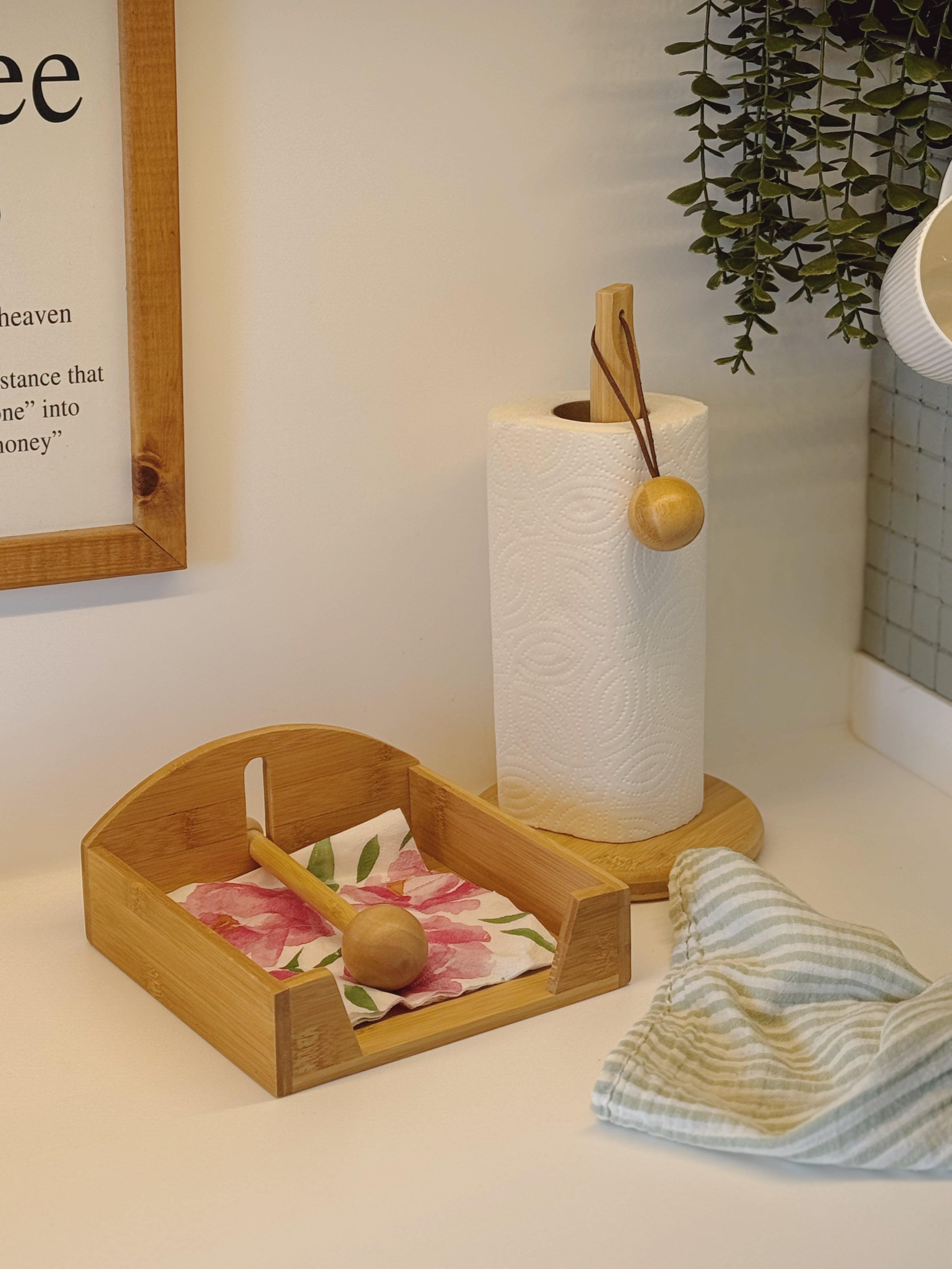 Bambu Top Detaylı Peçetelik Seti
