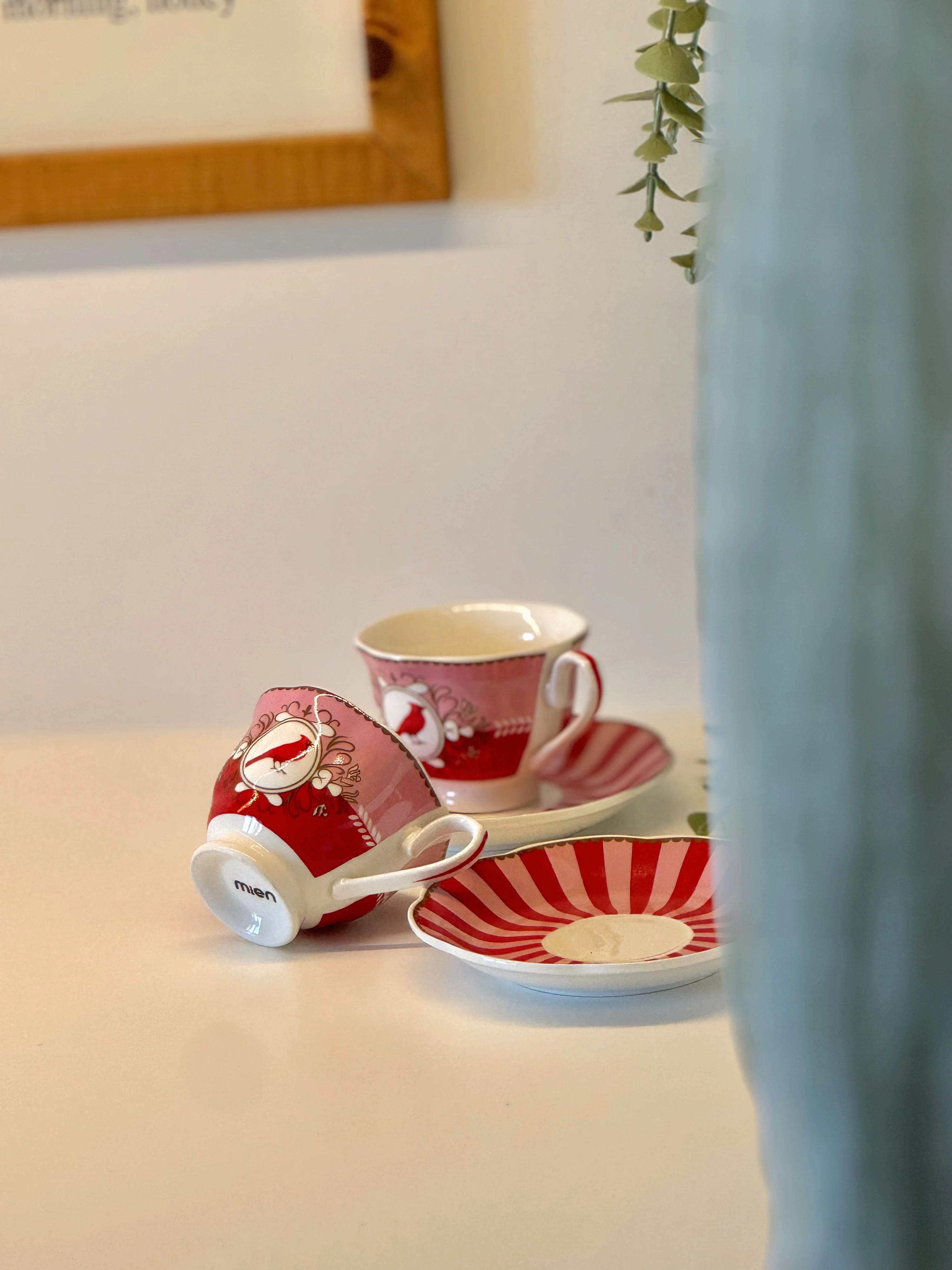 2'li Royal Bird Pink Fincan Takımı