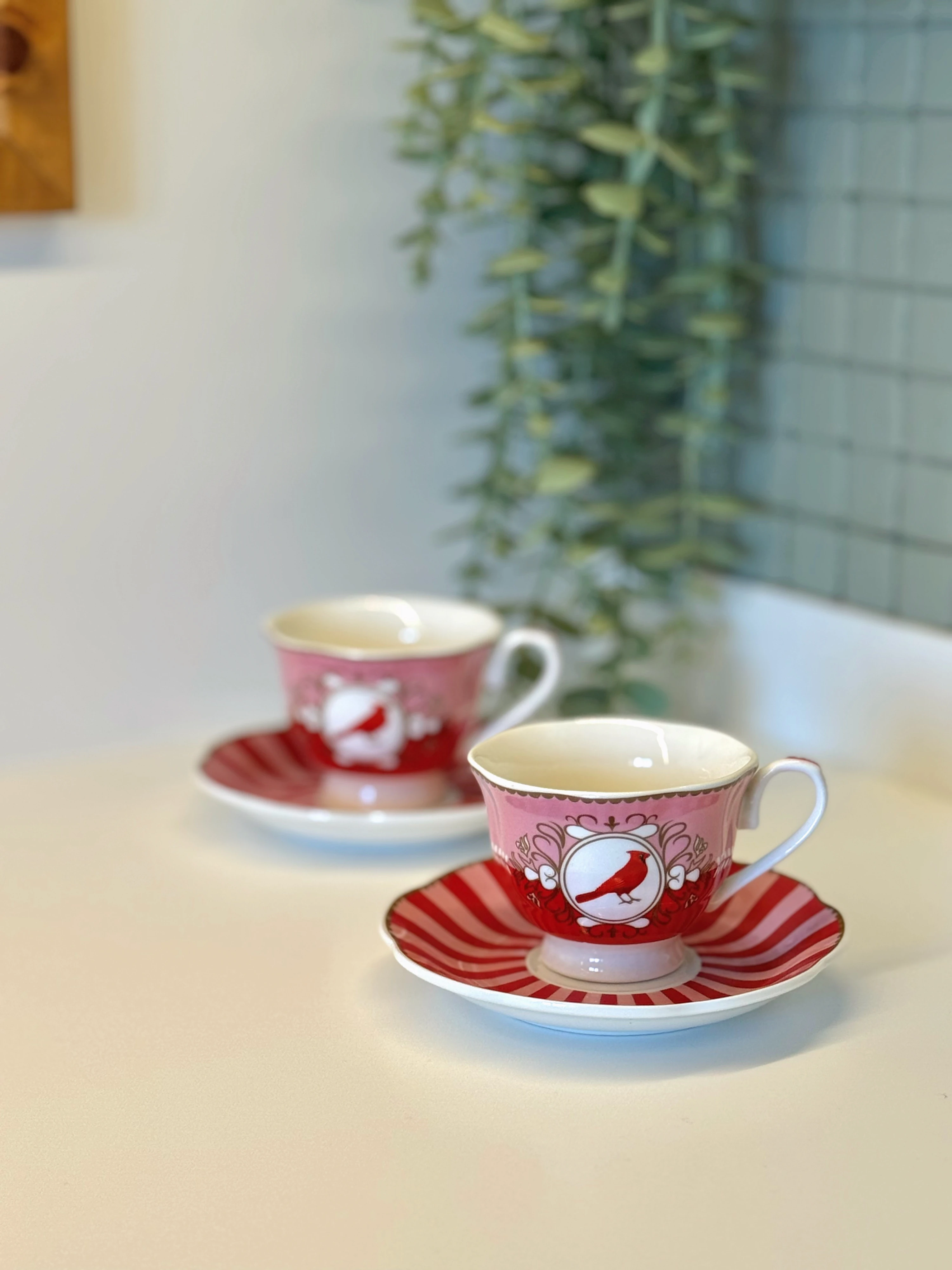 2'li Royal Bird Pink Fincan Takımı