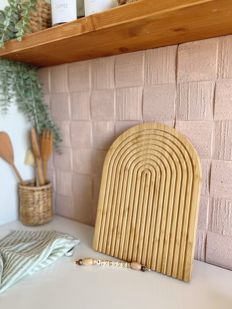 Bambu Oval Dekoratif Gökkuşağı Sunumluk / Altlık