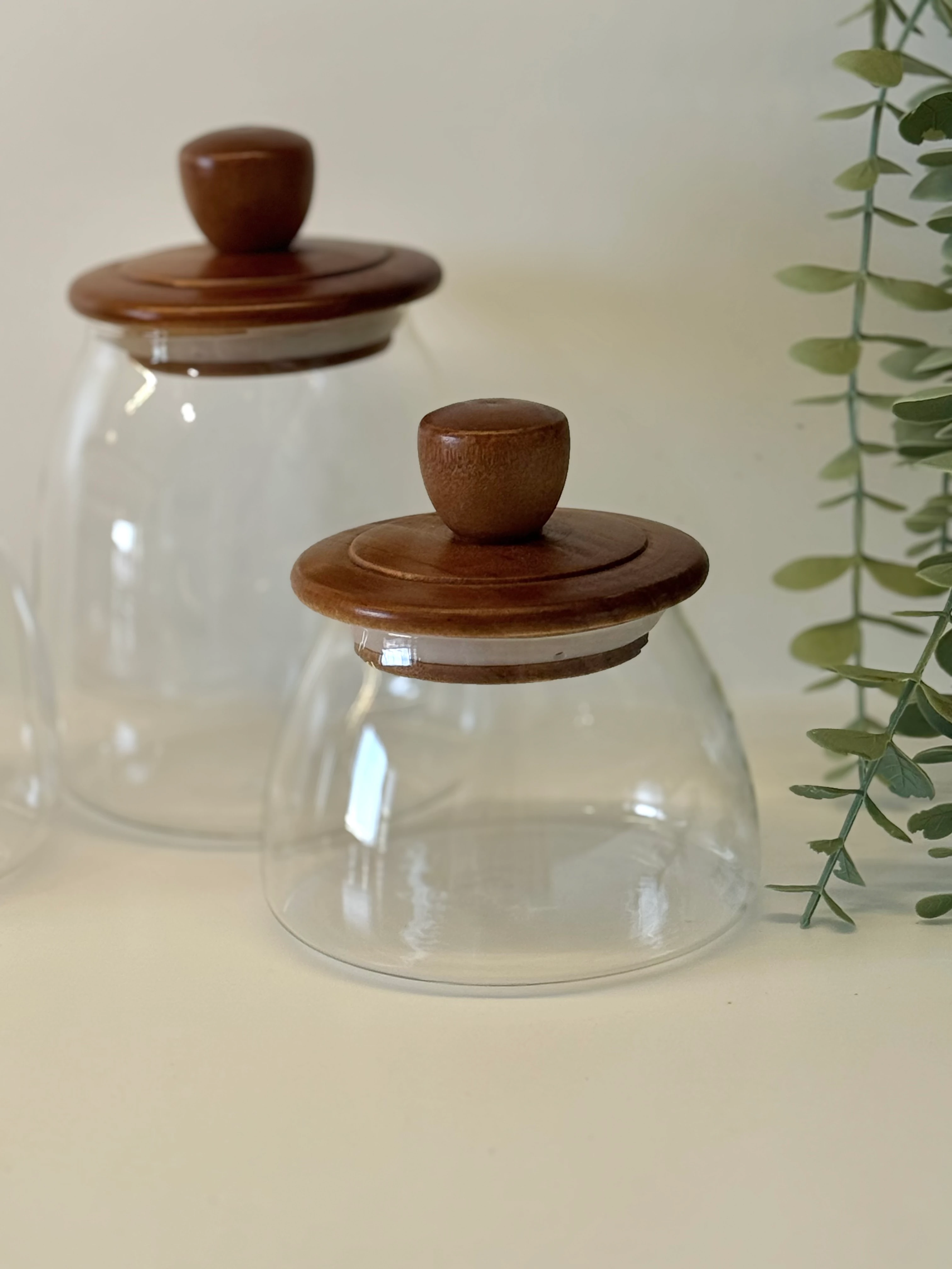 Candy 3'lü Akasya Cam Kavanoz Seti