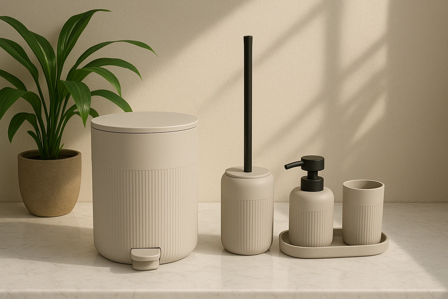 Urban Matte 5’li Banyo Seti Bej