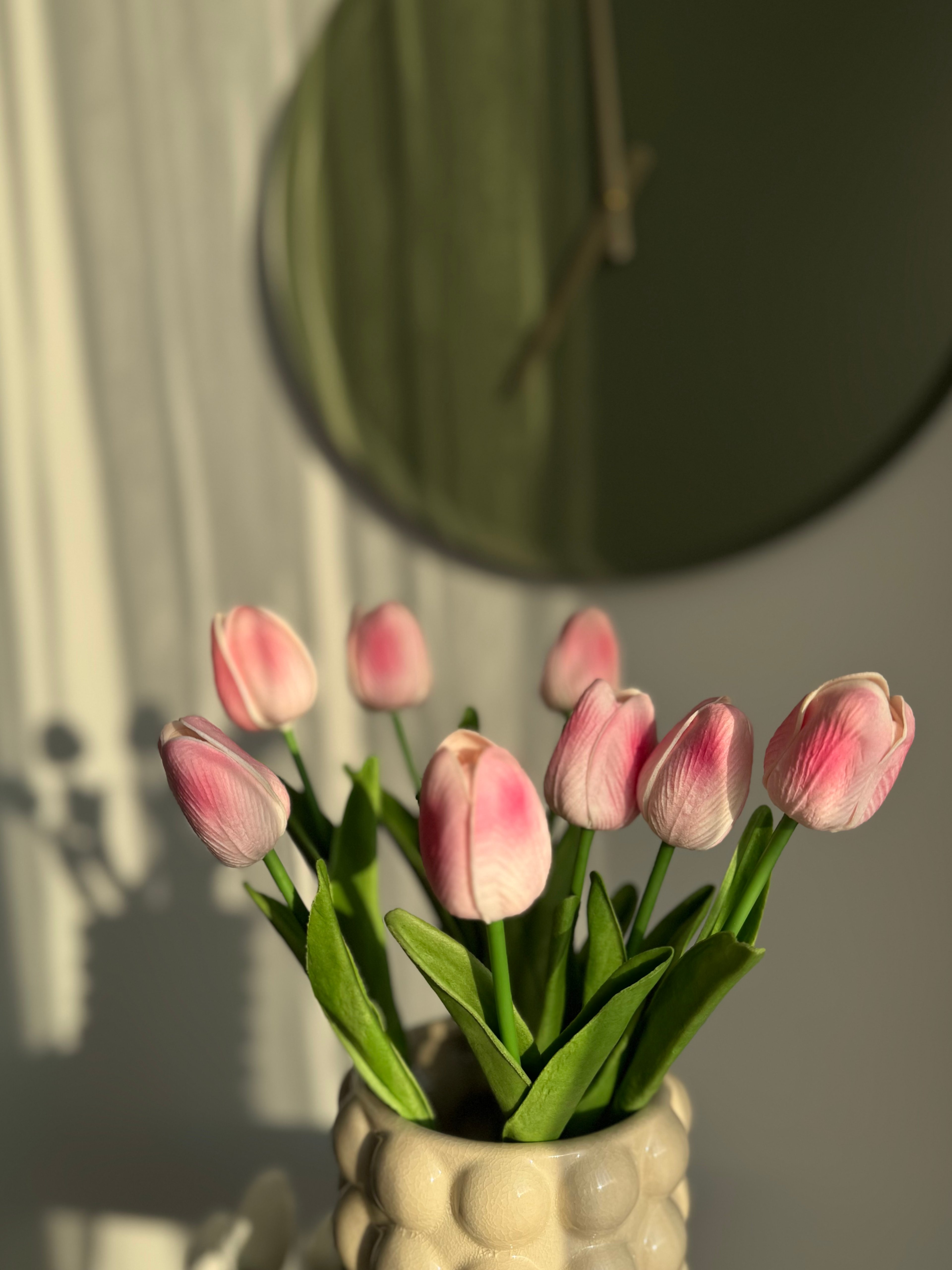 Dekoratif Islak Lale Buketi Pembe
