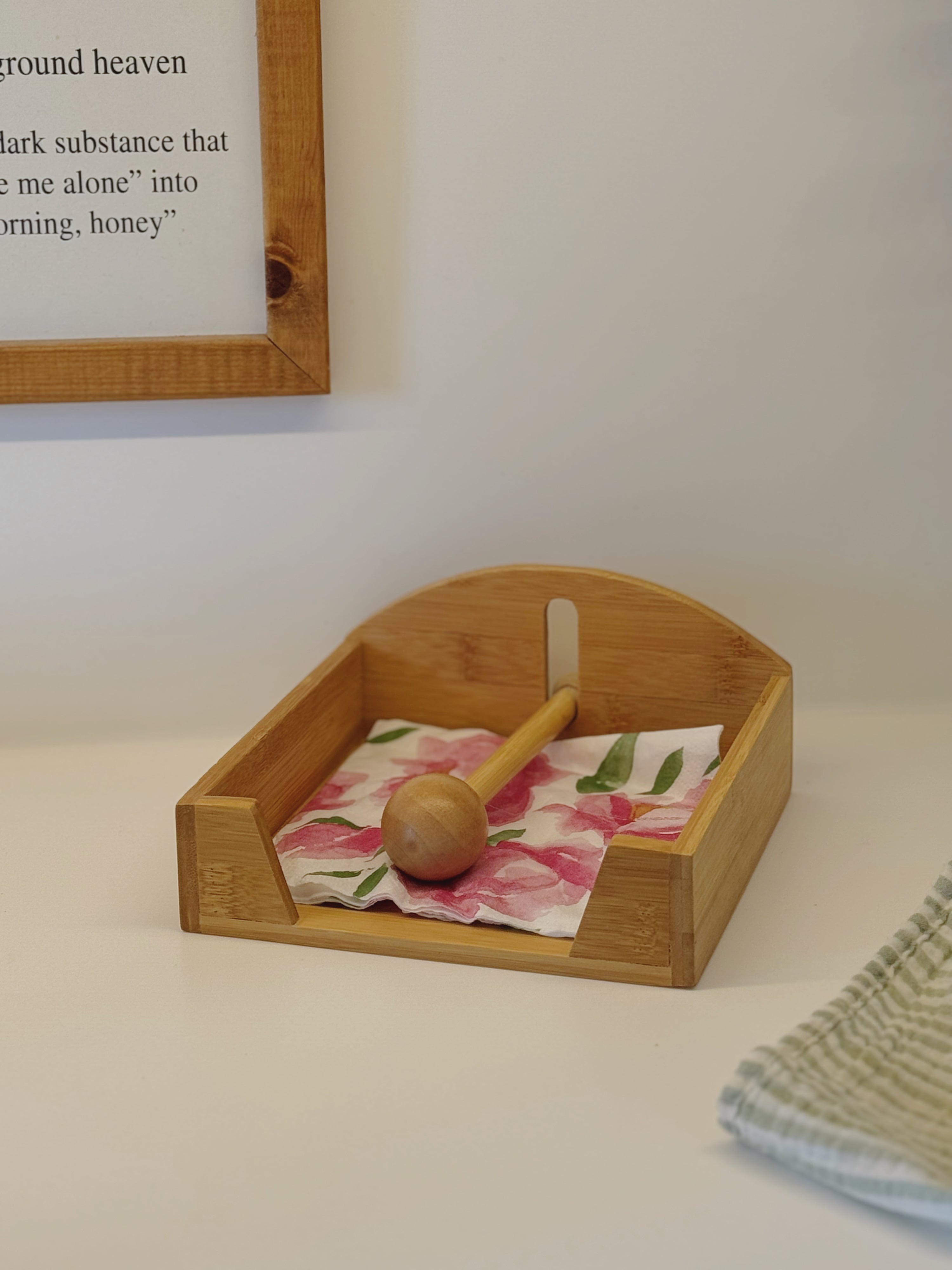 Bambu Kare Peçetelik / Top Detaylı